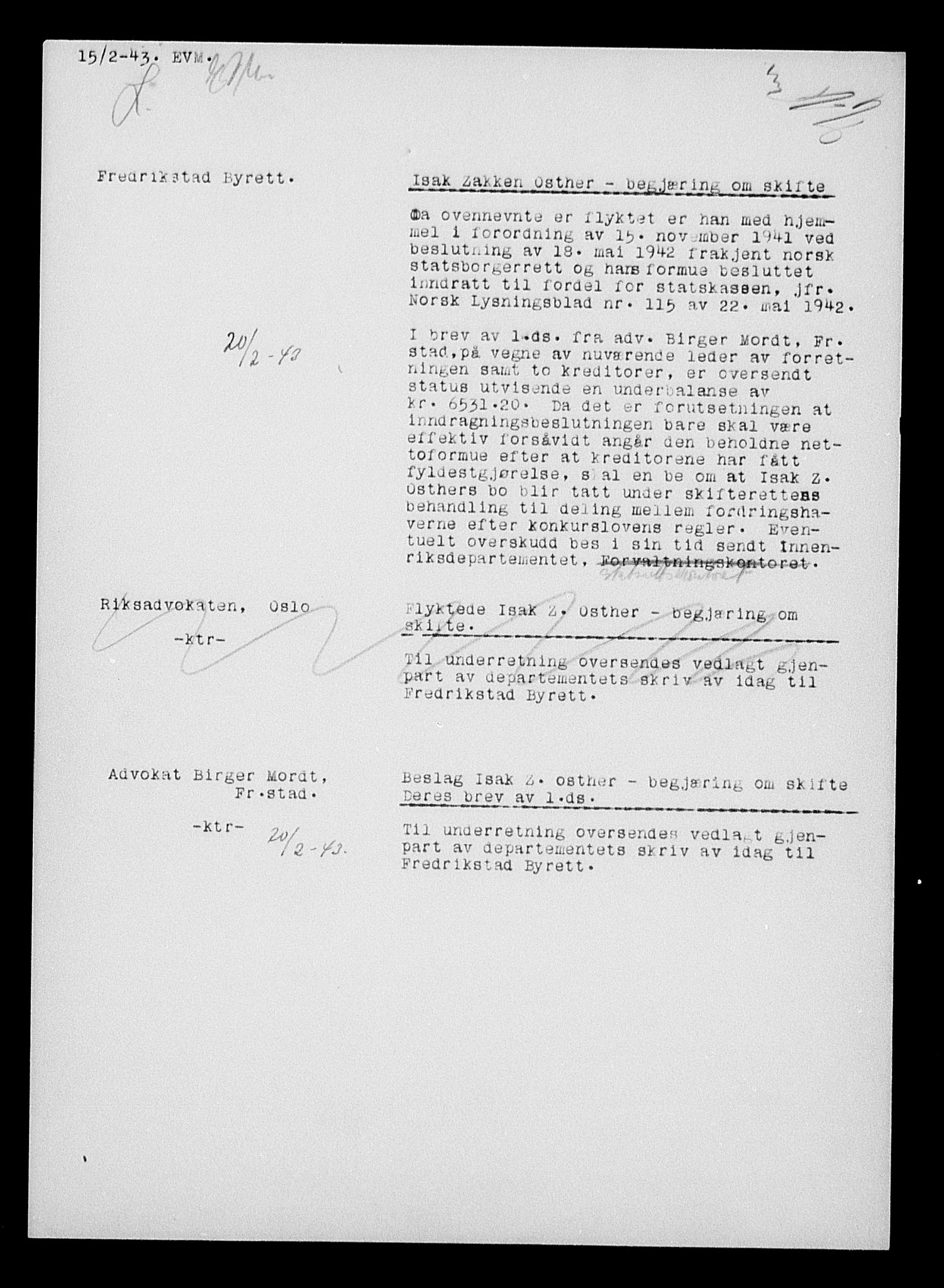 Justisdepartementet, Tilbakeføringskontoret for inndratte formuer, AV/RA-S-1564/H/Hc/Hcd/L1003: --, 1945-1947, s. 482