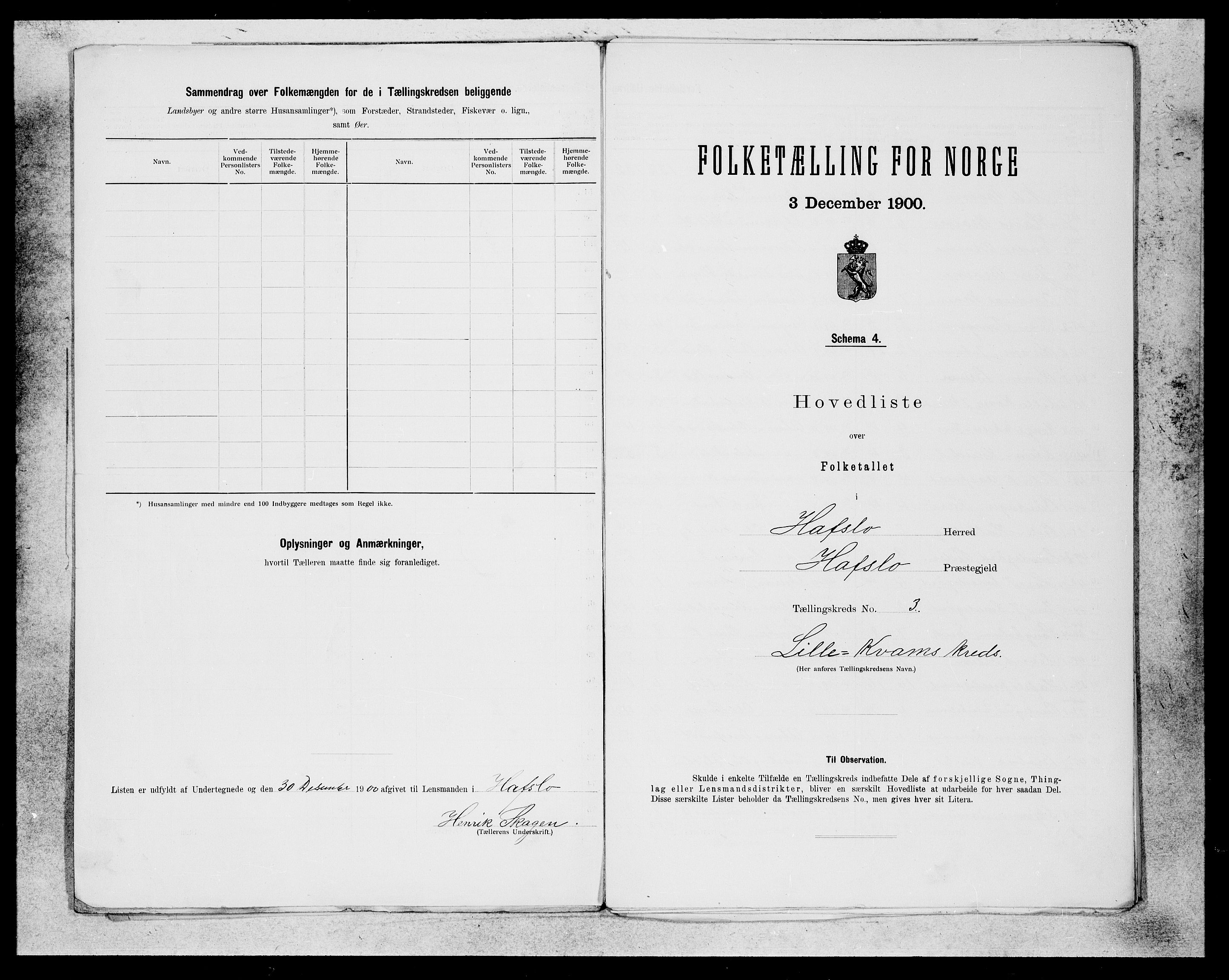 SAB, Folketelling 1900 for 1425 Hafslo herred, 1900, s. 5