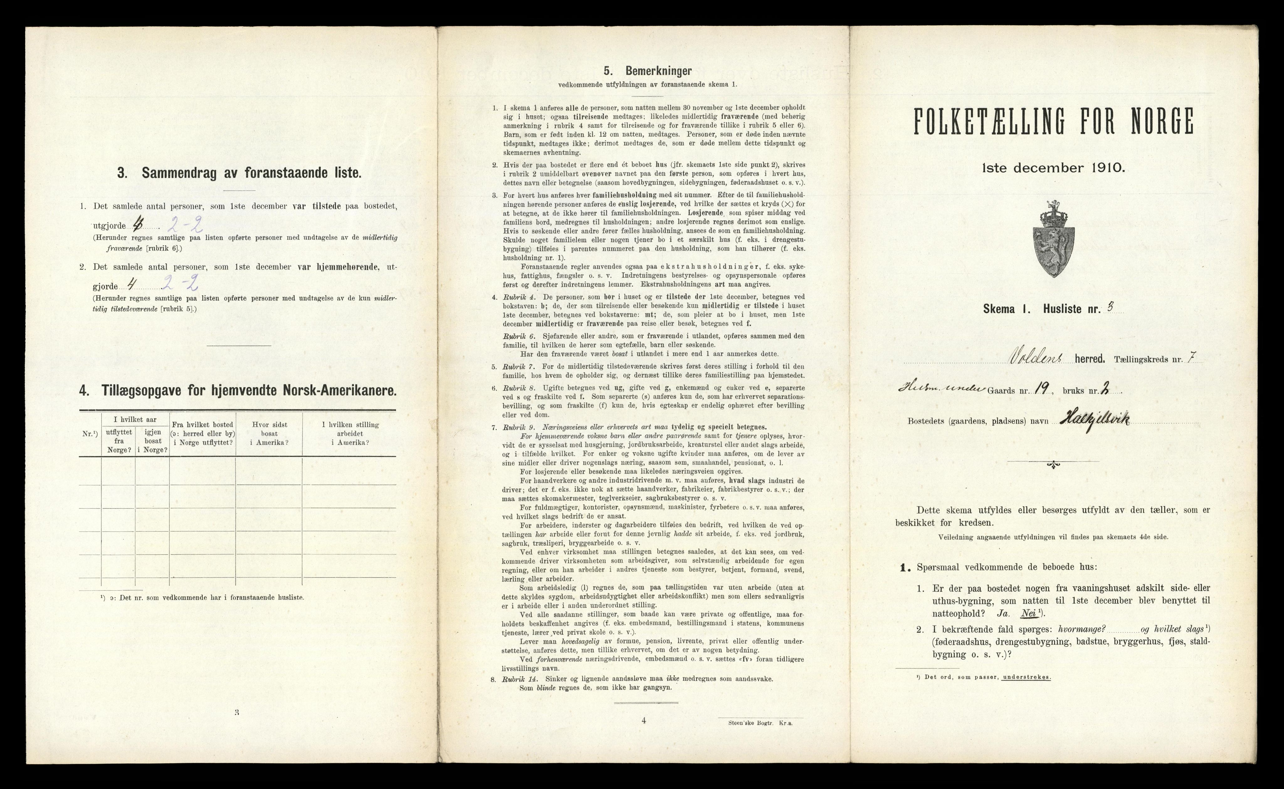 RA, Folketelling 1910 for 1519 Volda herred, 1910, s. 530