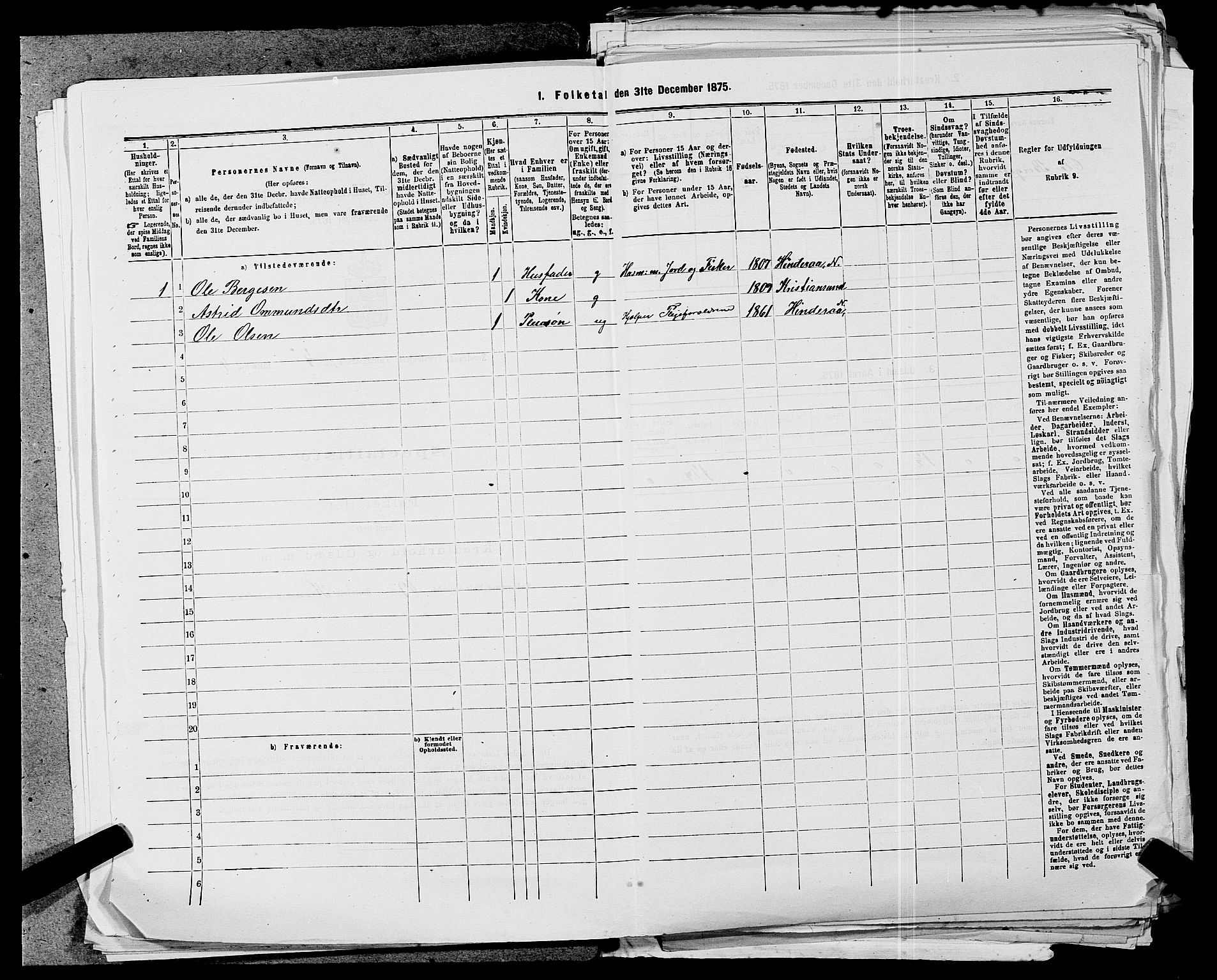 SAST, Folketelling 1875 for 1139P Nedstrand prestegjeld, 1875, s. 154