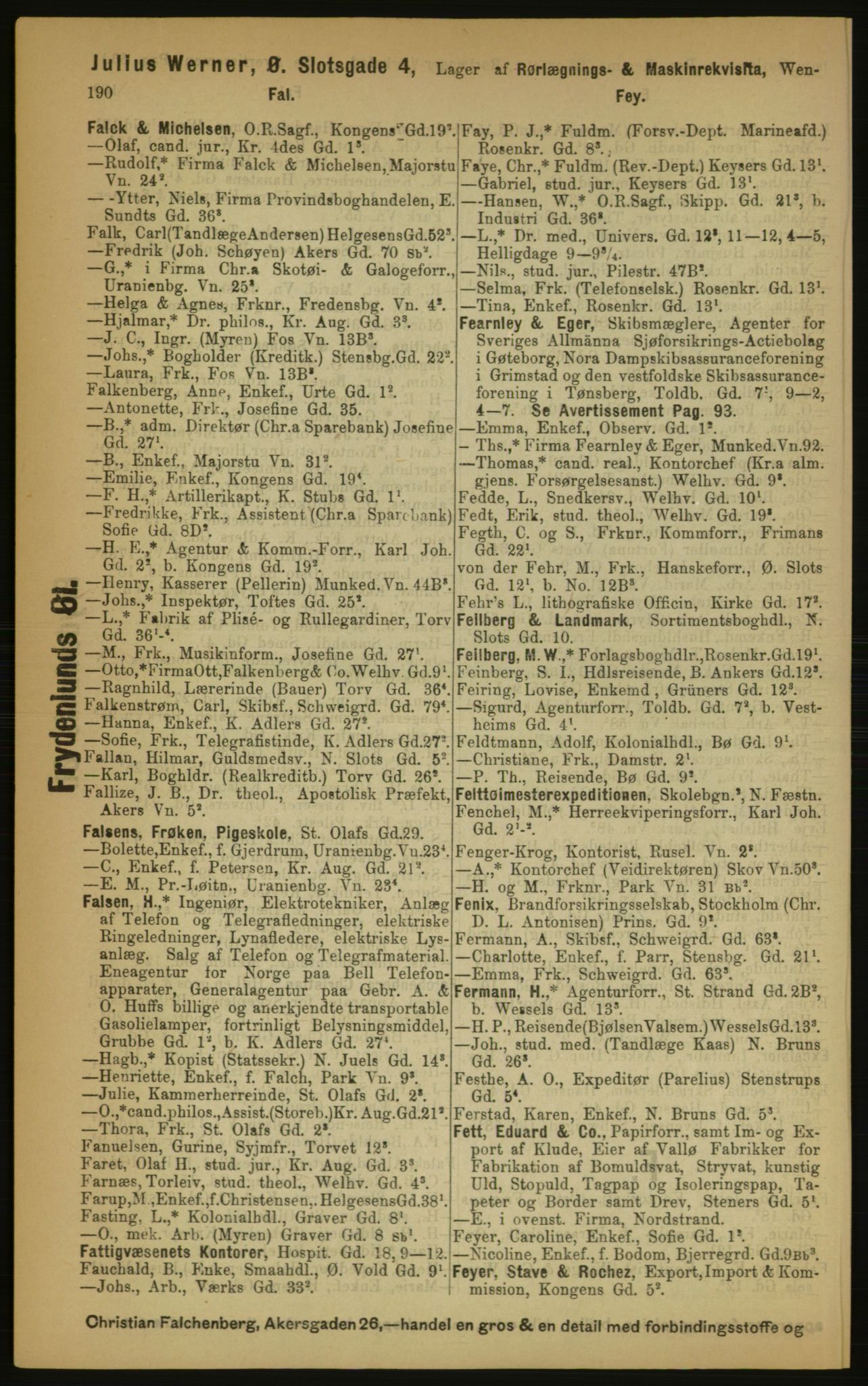 Kristiania/Oslo adressebok, PUBL/-, 1891, s. 190