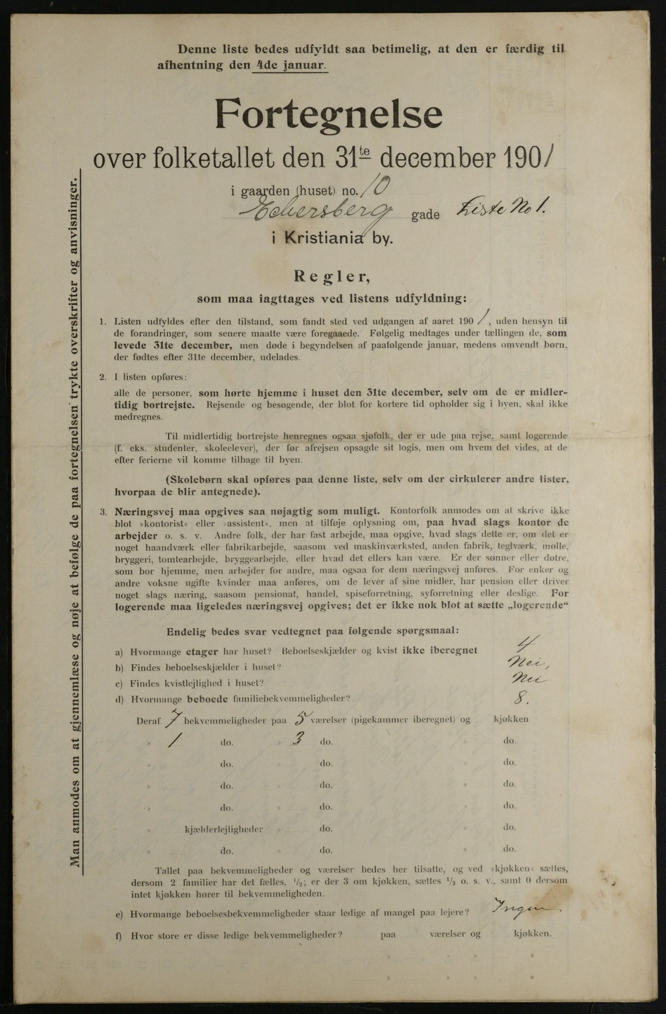 OBA, Kommunal folketelling 31.12.1901 for Kristiania kjøpstad, 1901, s. 2958