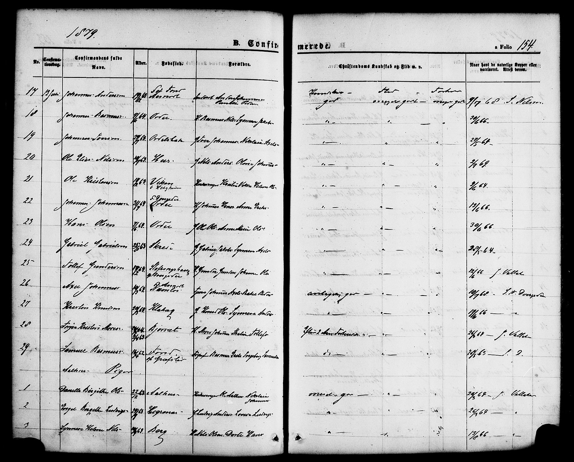 Jølster sokneprestembete, AV/SAB-A-80701/H/Haa/Haaa/L0011: Ministerialbok nr. A 11, 1866-1881, s. 154