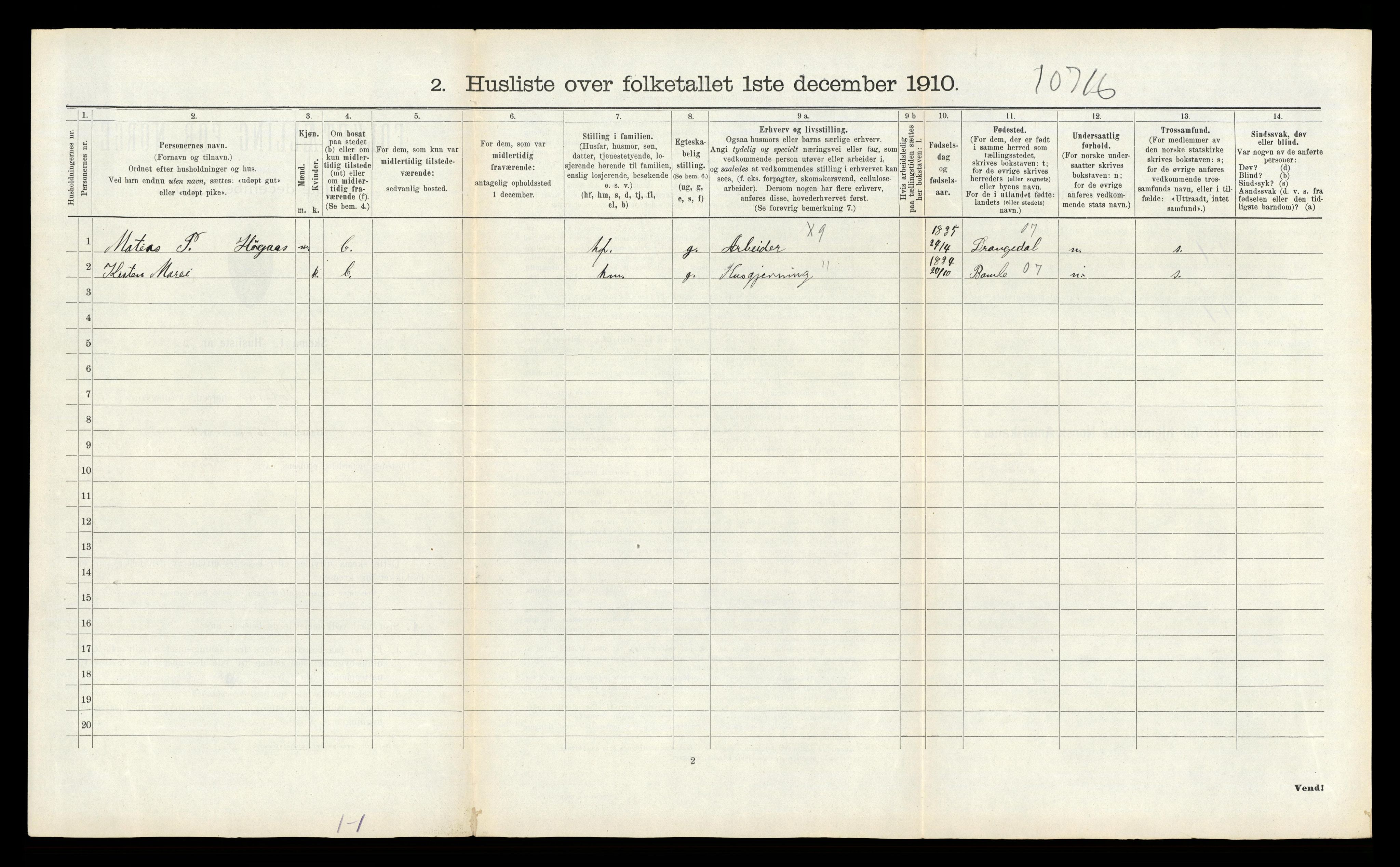 RA, Folketelling 1910 for 0818 Solum herred, 1910, s. 2514