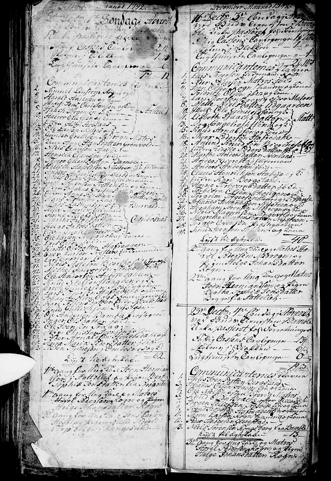 Bamble kirkebøker, SAKO/A-253/G/Ga/L0001: Klokkerbok nr. I 1, 1785-1793