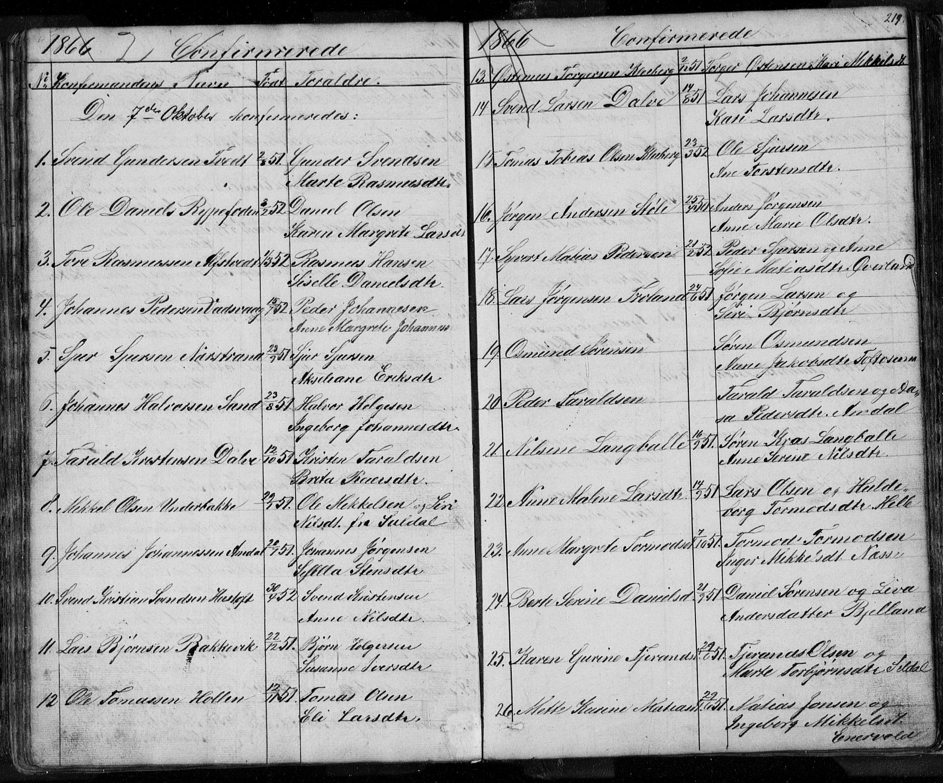 Nedstrand sokneprestkontor, AV/SAST-A-101841/01/V: Klokkerbok nr. B 3, 1848-1933, s. 219