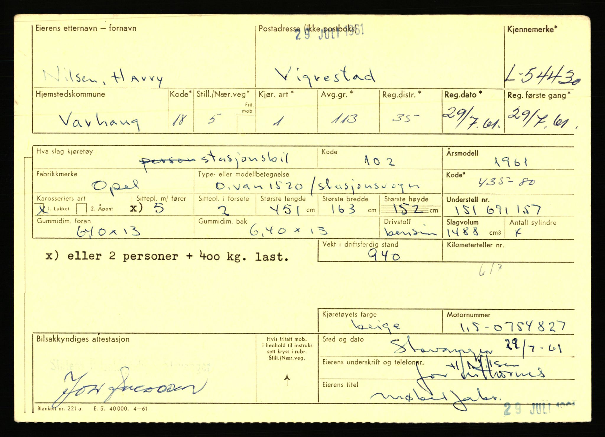 Stavanger trafikkstasjon, AV/SAST-A-101942/0/F/L0054: L-54200 - L-55699, 1930-1971, s. 475