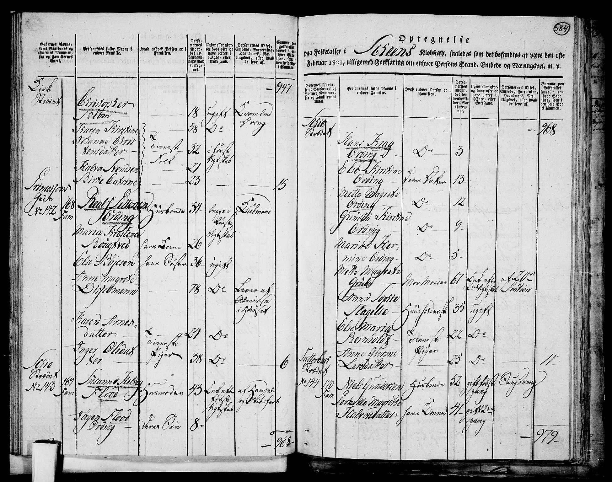 RA, Folketelling 1801 for 0806P Skien prestegjeld, 1801, s. 583b-584a