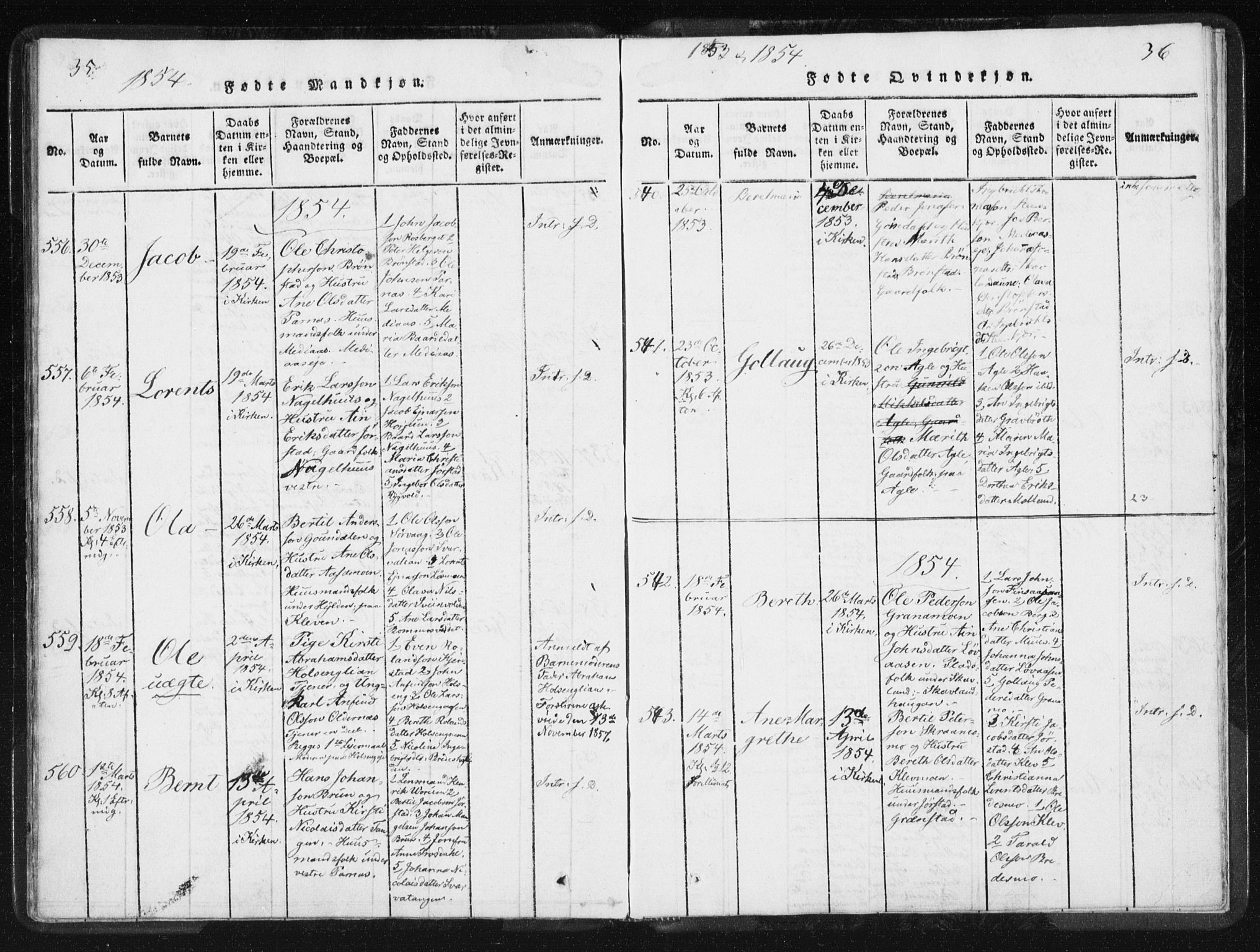 Ministerialprotokoller, klokkerbøker og fødselsregistre - Nord-Trøndelag, AV/SAT-A-1458/749/L0471: Ministerialbok nr. 749A05, 1847-1856, s. 35-36