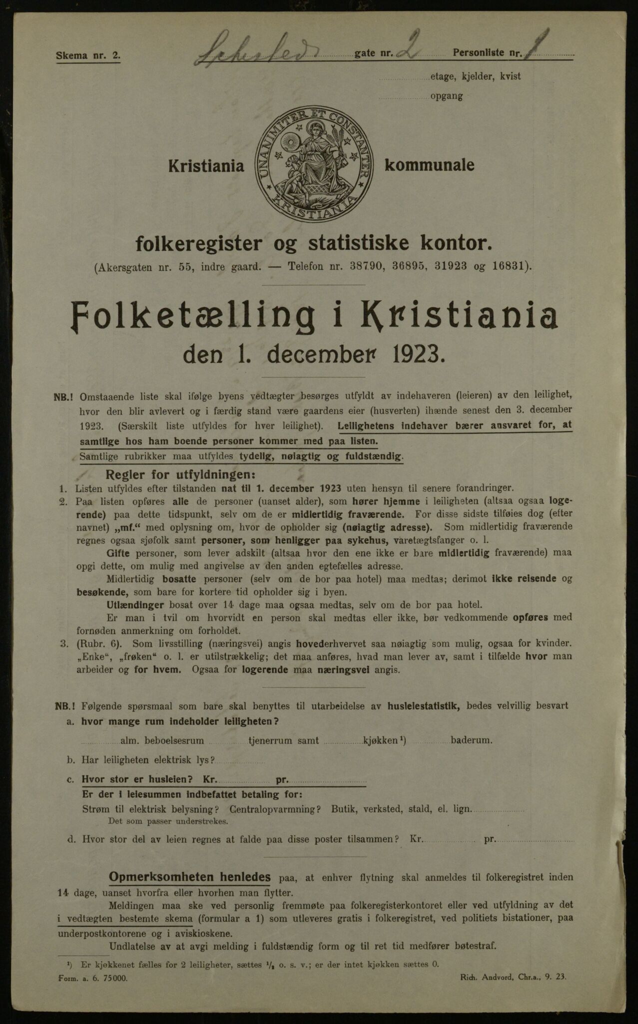 OBA, Kommunal folketelling 1.12.1923 for Kristiania, 1923, s. 103940