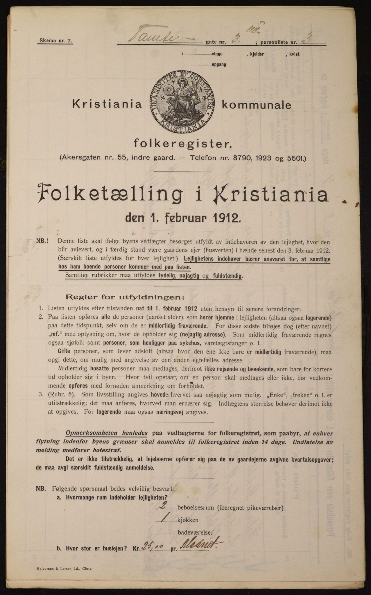 OBA, Kommunal folketelling 1.2.1912 for Kristiania, 1912, s. 113427