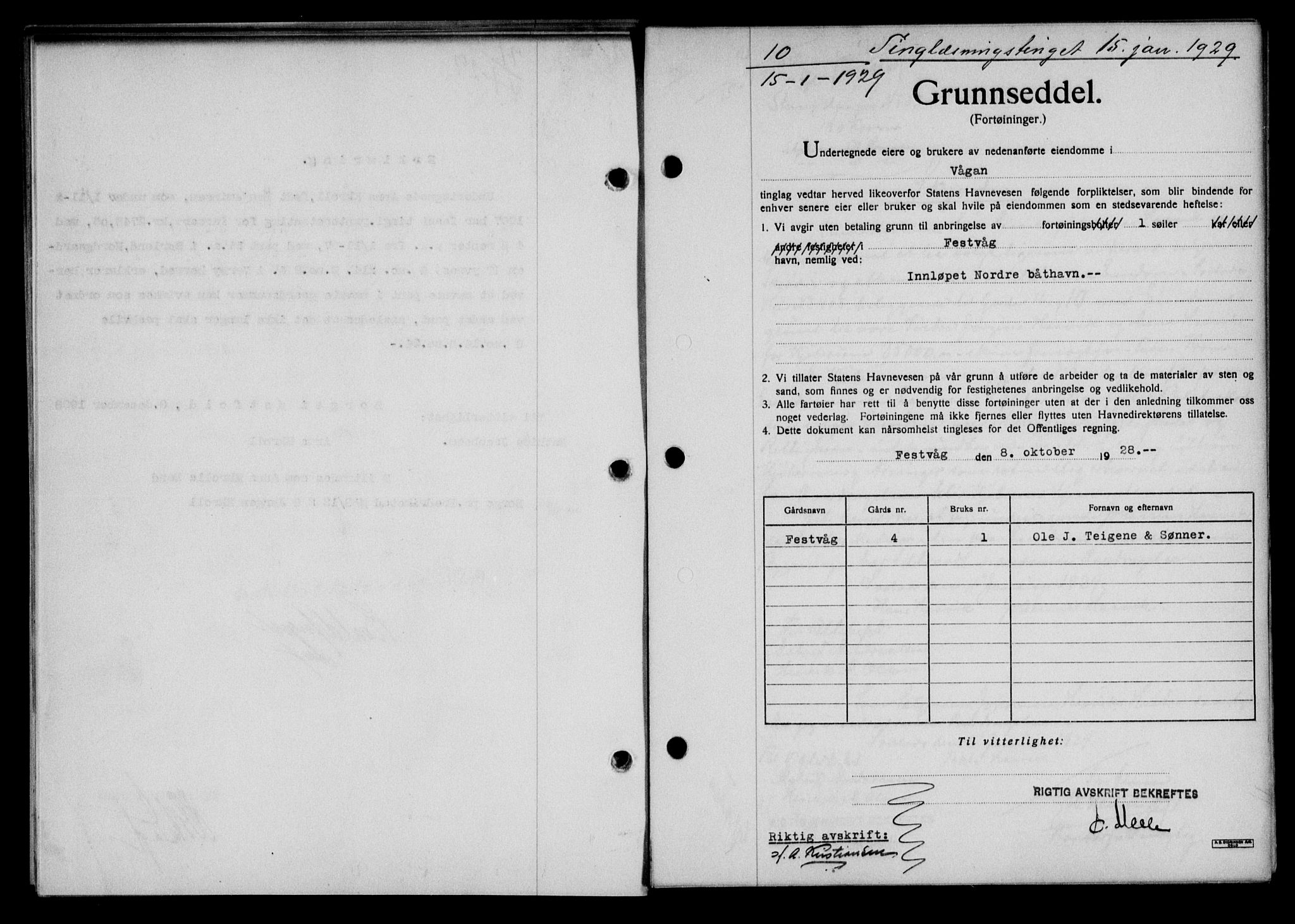 Lofoten sorenskriveri, SAT/A-0017/1/2/2C/L0019b: Pantebok nr. 19b, 1929-1929, Tingl.dato: 15.01.1929