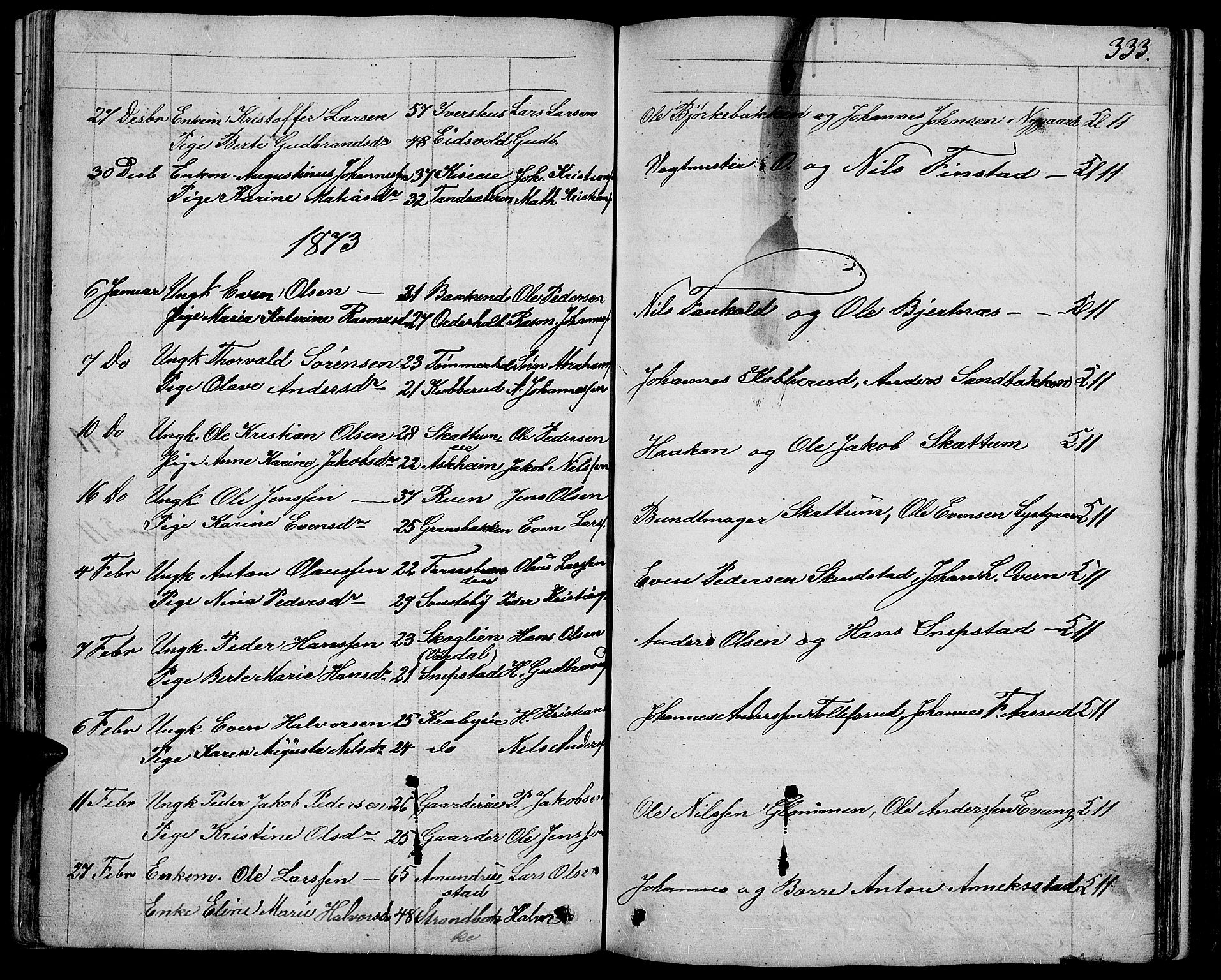 Østre Toten prestekontor, AV/SAH-PREST-104/H/Ha/Hab/L0004: Klokkerbok nr. 4, 1858-1886, s. 333