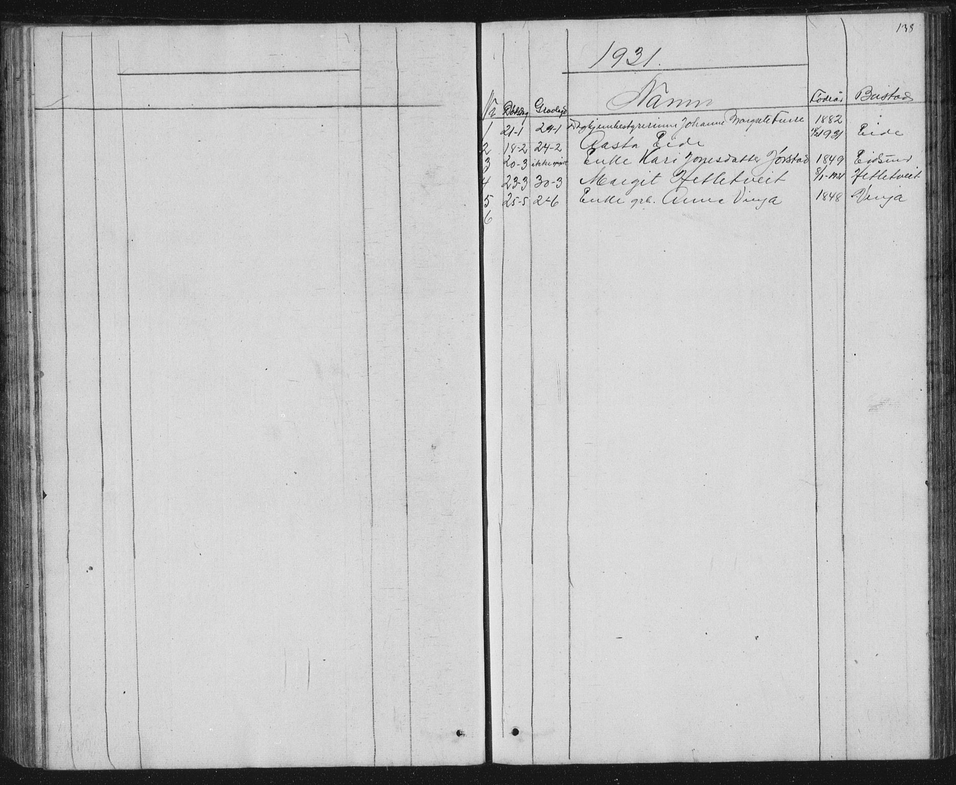 Nedstrand sokneprestkontor, SAST/A-101841/01/V: Klokkerbok nr. B 2, 1848-1933, s. 138