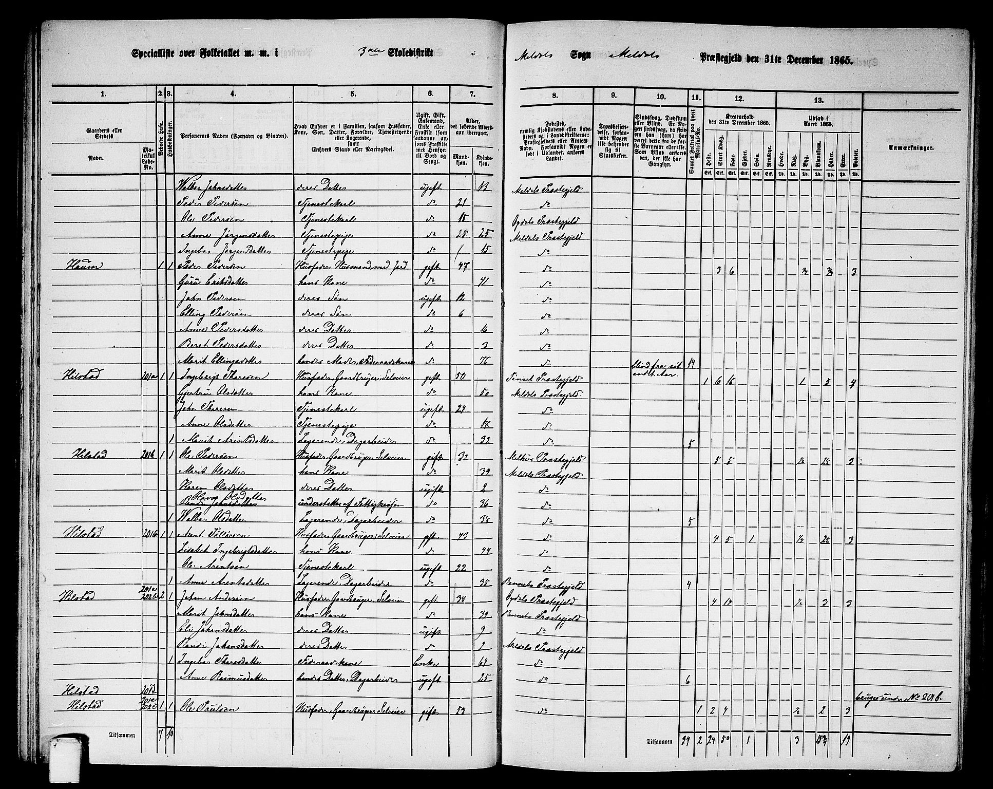 RA, Folketelling 1865 for 1636P Meldal prestegjeld, 1865, s. 72