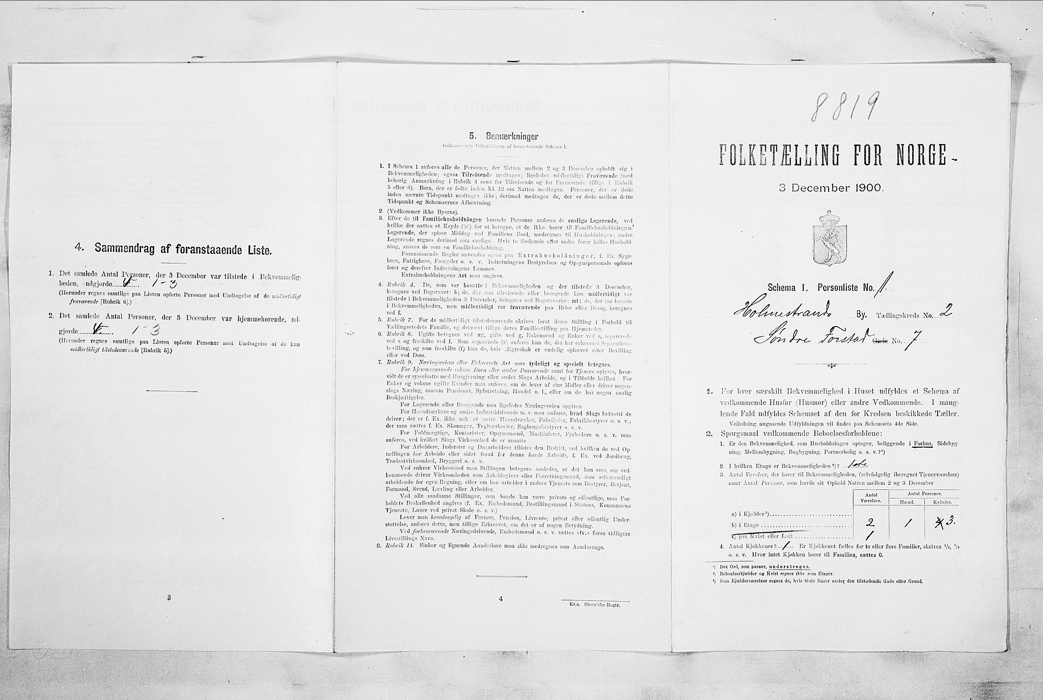 RA, Folketelling 1900 for 0702 Holmestrand kjøpstad, 1900, s. 585