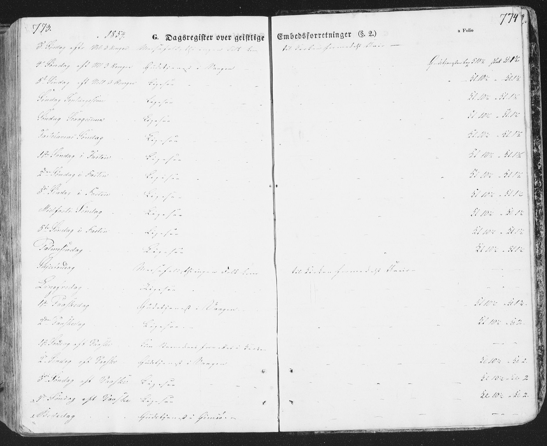 Ministerialprotokoller, klokkerbøker og fødselsregistre - Nordland, SAT/A-1459/874/L1072: Klokkerbok nr. 874C01, 1843-1859, s. 773-774