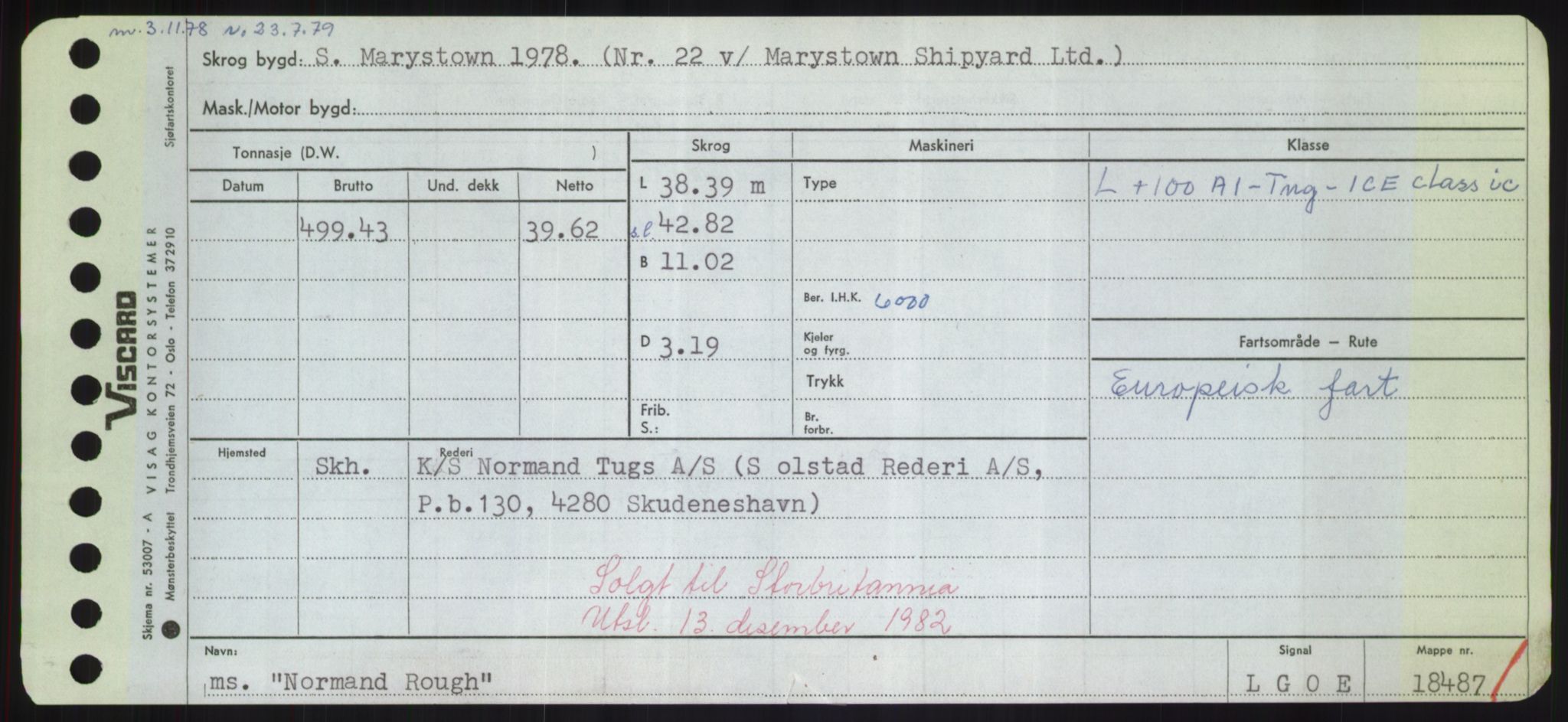 Sjøfartsdirektoratet med forløpere, Skipsmålingen, RA/S-1627/H/Hd/L0027: Fartøy, Norhop-Nør, s. 61