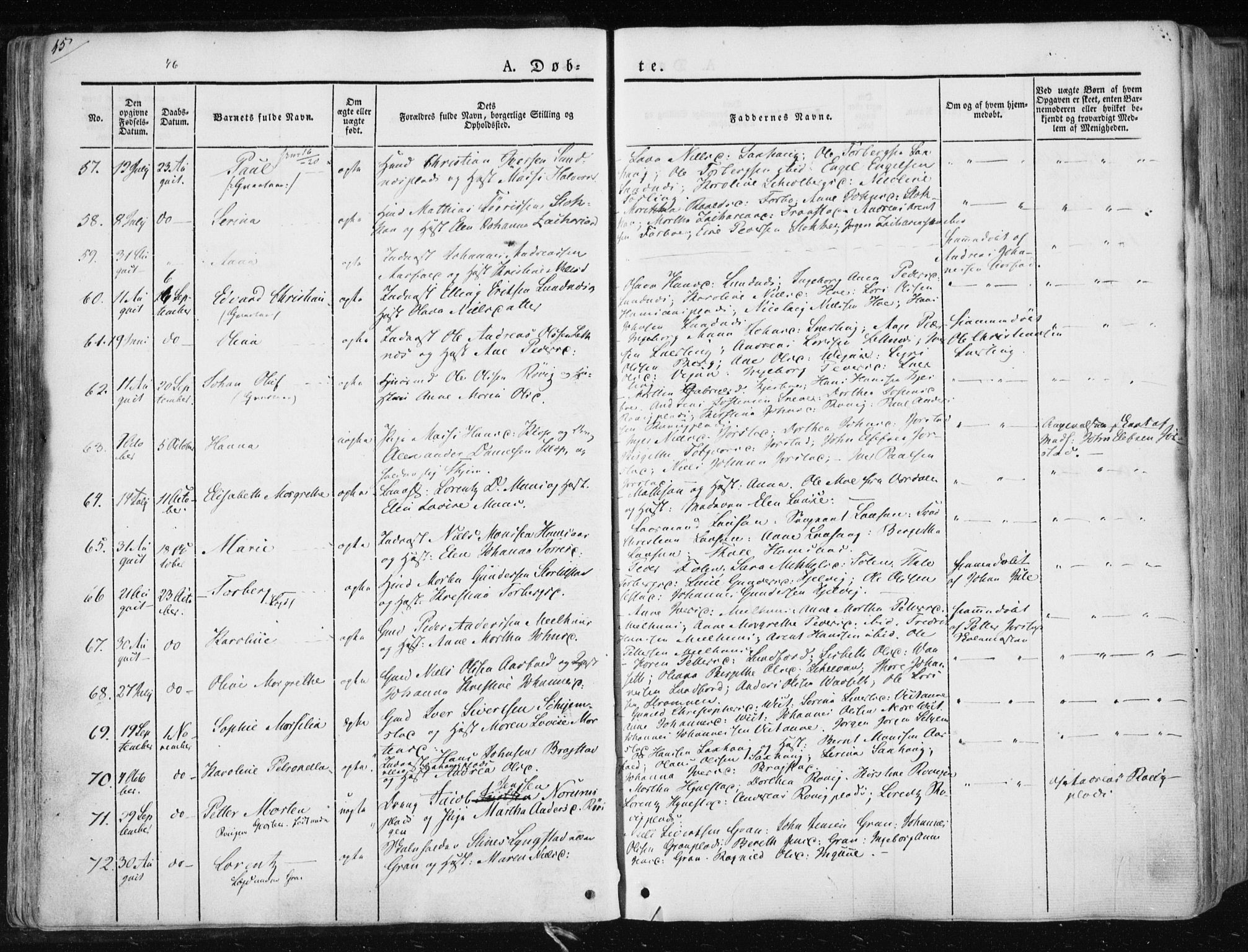 Ministerialprotokoller, klokkerbøker og fødselsregistre - Nord-Trøndelag, SAT/A-1458/730/L0280: Ministerialbok nr. 730A07 /1, 1840-1854, s. 45