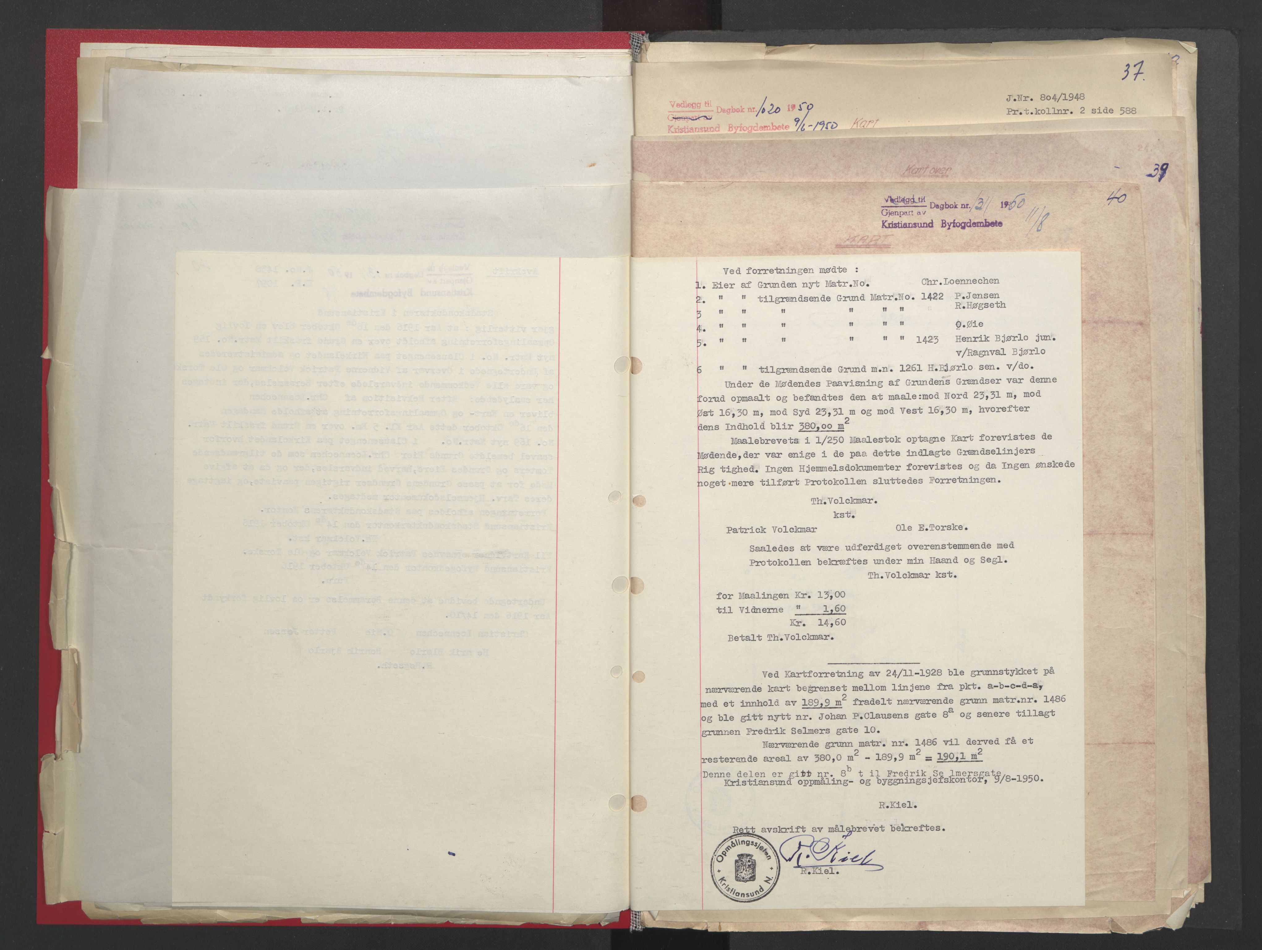 Kristiansund byfogd, AV/SAT-A-4587/A/27: Pantebok nr. 48, 1950-1950, Dagboknr: 1311/1950