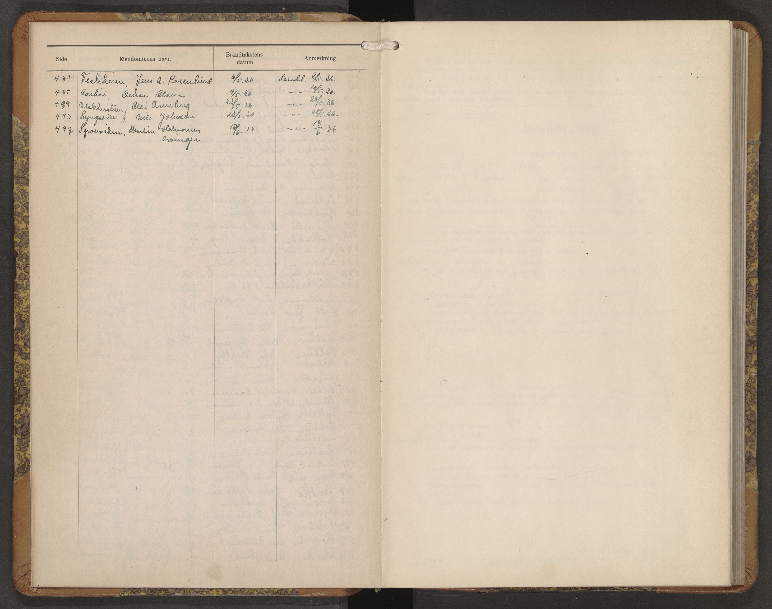 Norges brannkasse, branntakster Berg, AV/SAO-A-11383/F/Fb/L0006: Branntakstprotokoll, 1932-1936