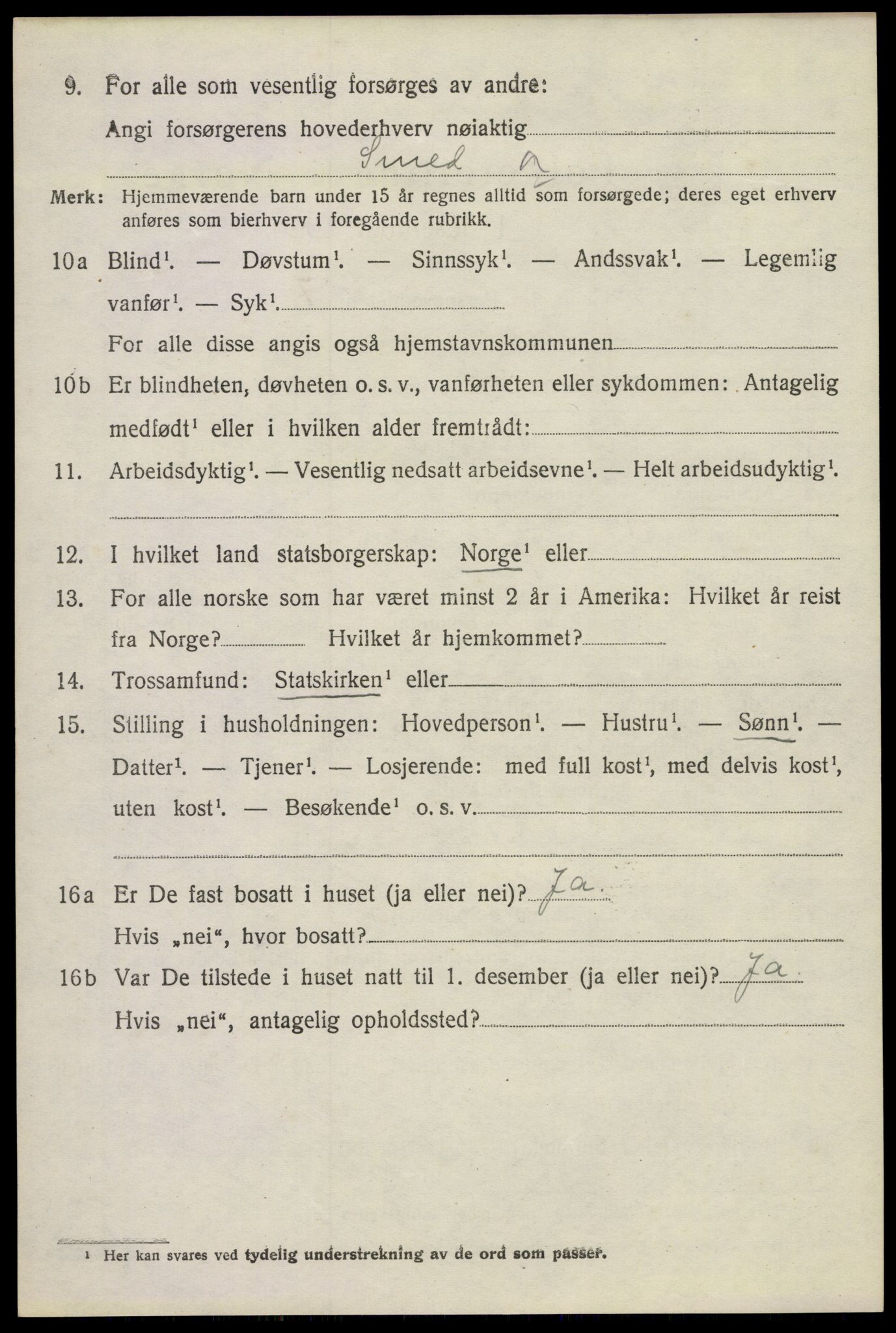 SAST, Folketelling 1920 for 1121 Time herred, 1920, s. 3354