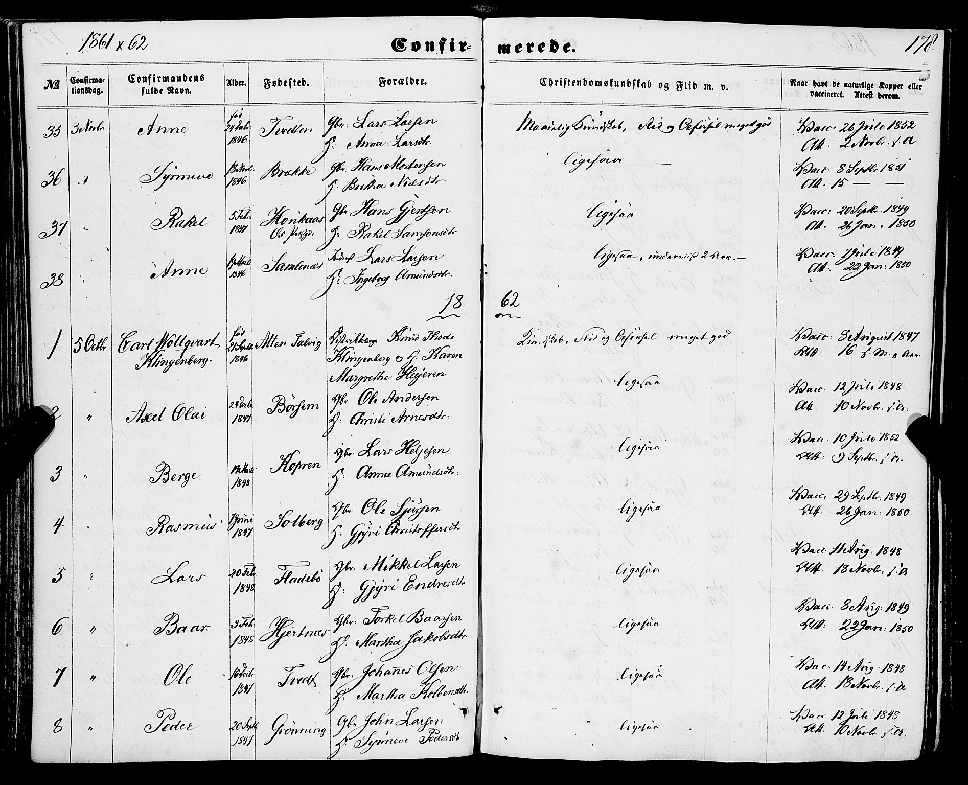 Strandebarm sokneprestembete, AV/SAB-A-78401/H/Haa: Ministerialbok nr. A 8, 1858-1872, s. 178