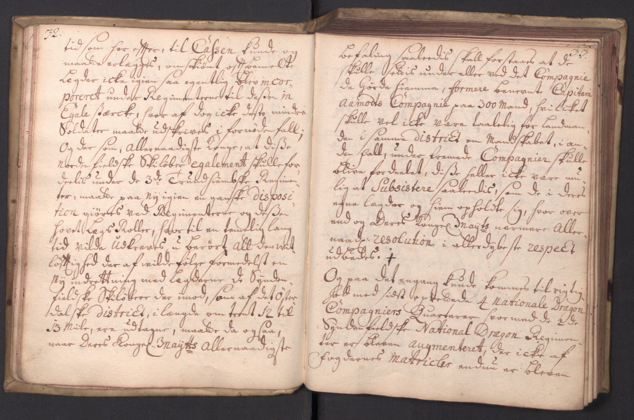 Kommanderende general (KG I) med Det norske krigsdirektorium, AV/RA-EA-5419/B/L0008: Kommanderende generals kopibok, 1720-1721, s. 32-33