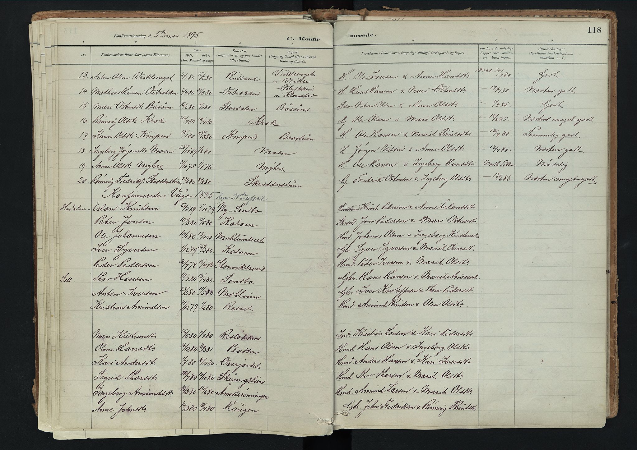 Nord-Fron prestekontor, AV/SAH-PREST-080/H/Ha/Haa/L0003: Ministerialbok nr. 3, 1884-1914, s. 118