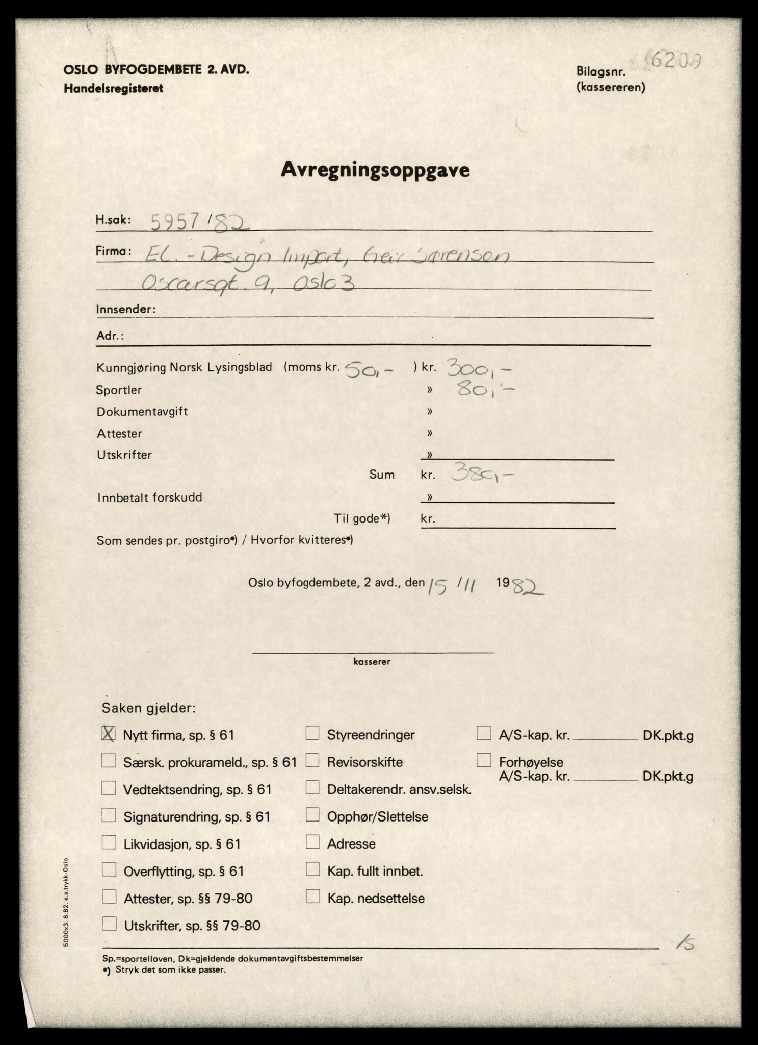 Oslo byfogd, Handelsregisteret, SAT/A-10867/G/Gc/Gca/L0199: Ikke konverterte foretak, Eld-Elektro F, 1890-1990, s. 1