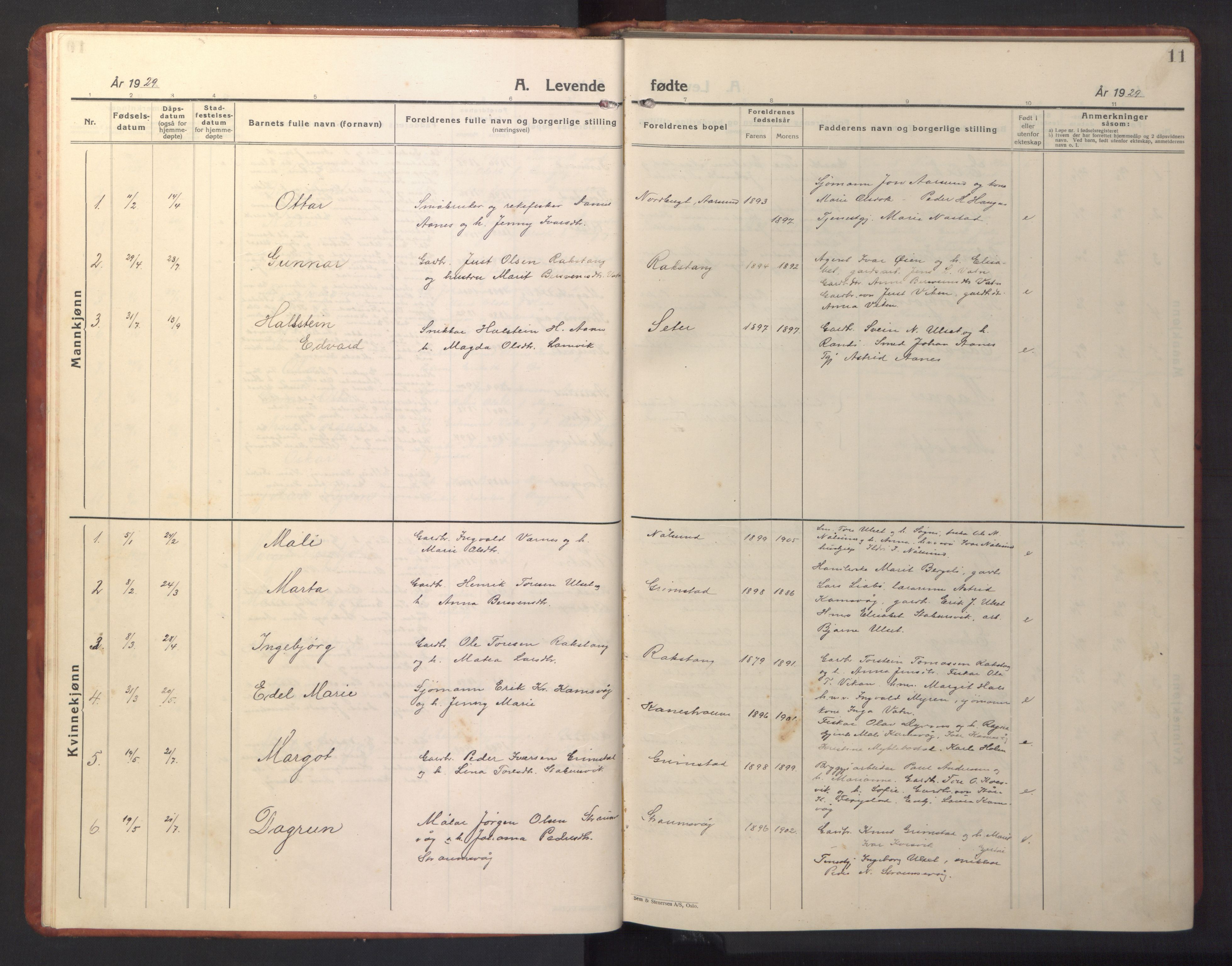 Ministerialprotokoller, klokkerbøker og fødselsregistre - Møre og Romsdal, AV/SAT-A-1454/587/L1002: Klokkerbok nr. 587C02, 1926-1951, s. 11