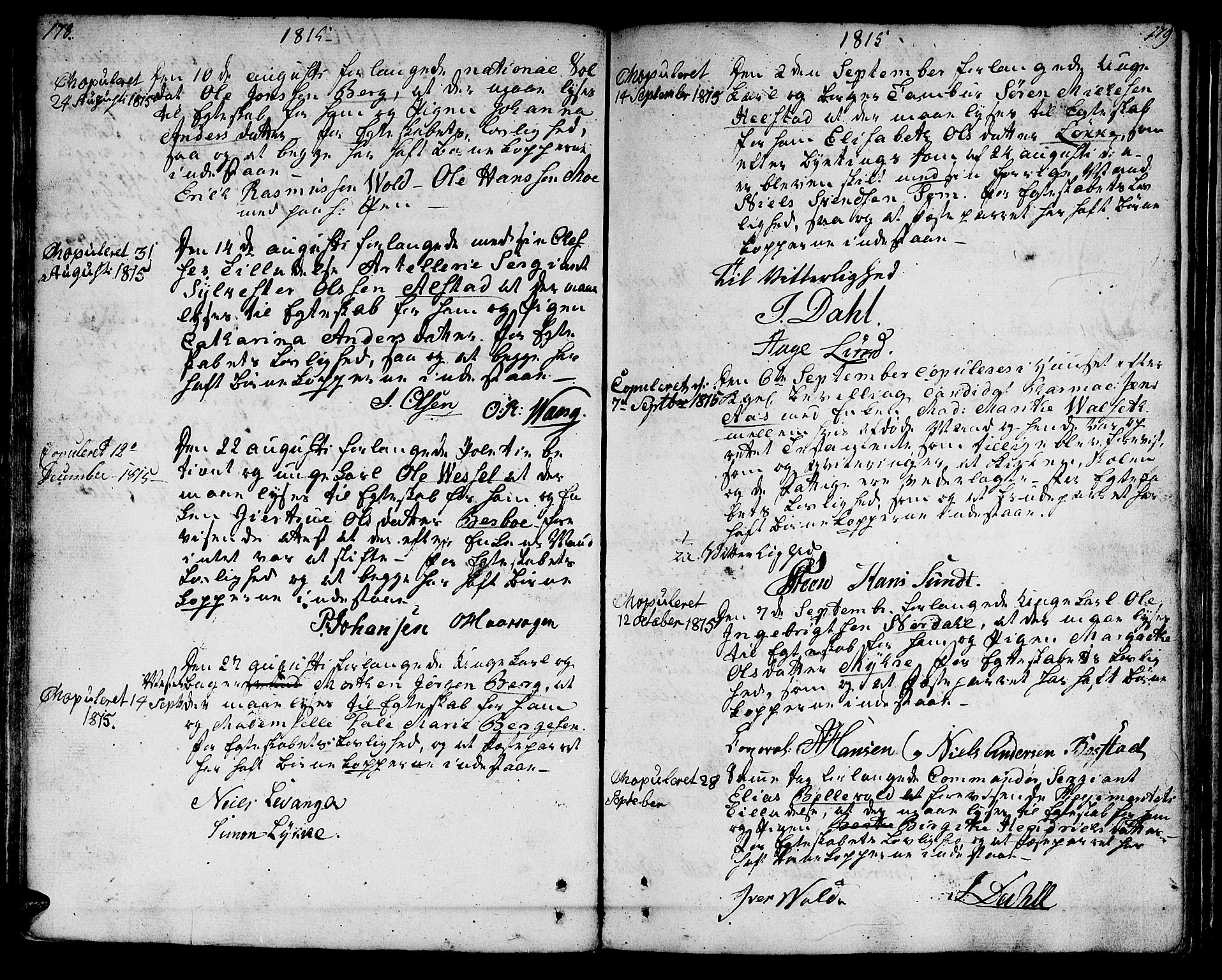 Ministerialprotokoller, klokkerbøker og fødselsregistre - Sør-Trøndelag, AV/SAT-A-1456/601/L0042: Ministerialbok nr. 601A10, 1802-1830, s. 178-179