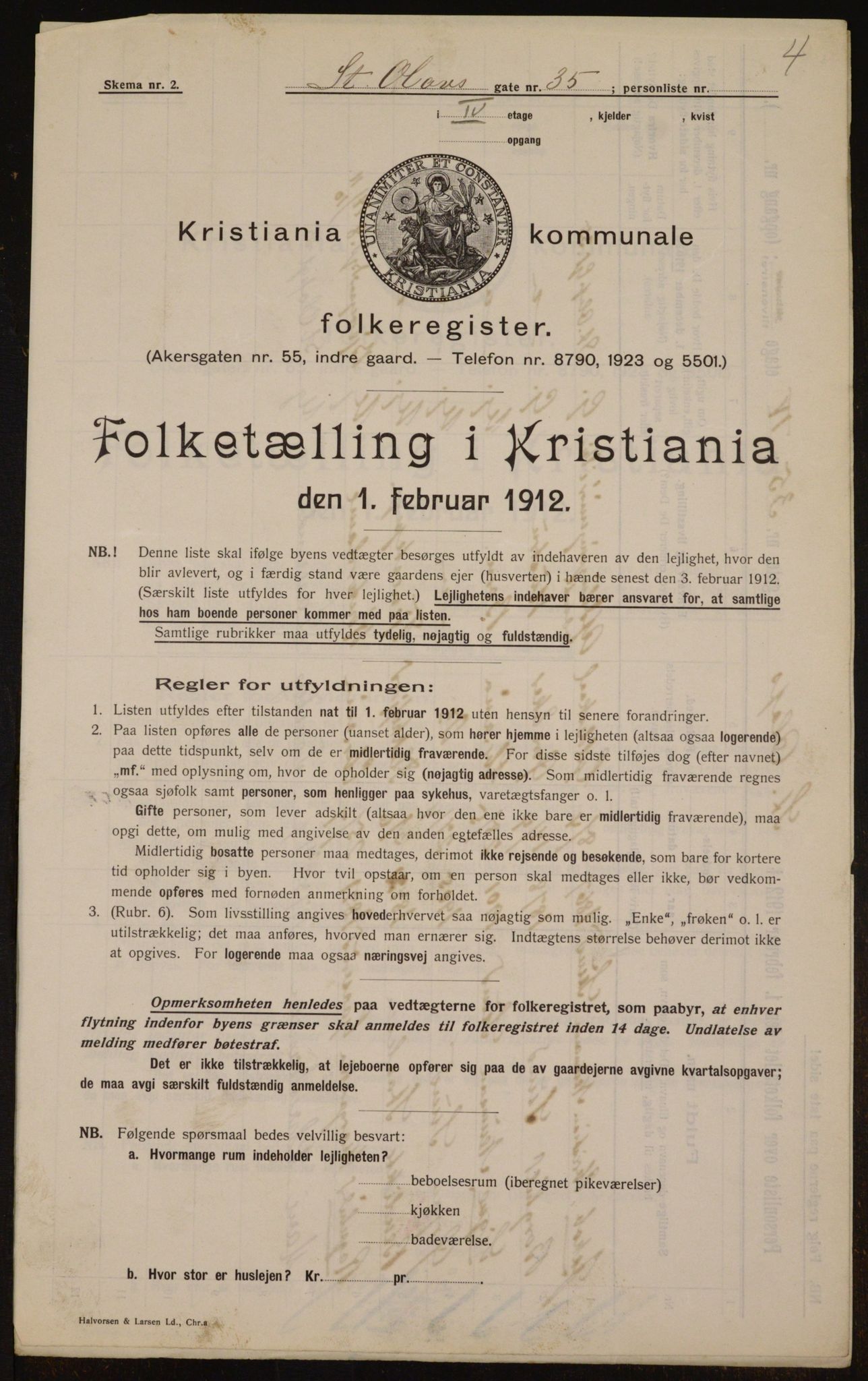 OBA, Kommunal folketelling 1.2.1912 for Kristiania, 1912, s. 88601