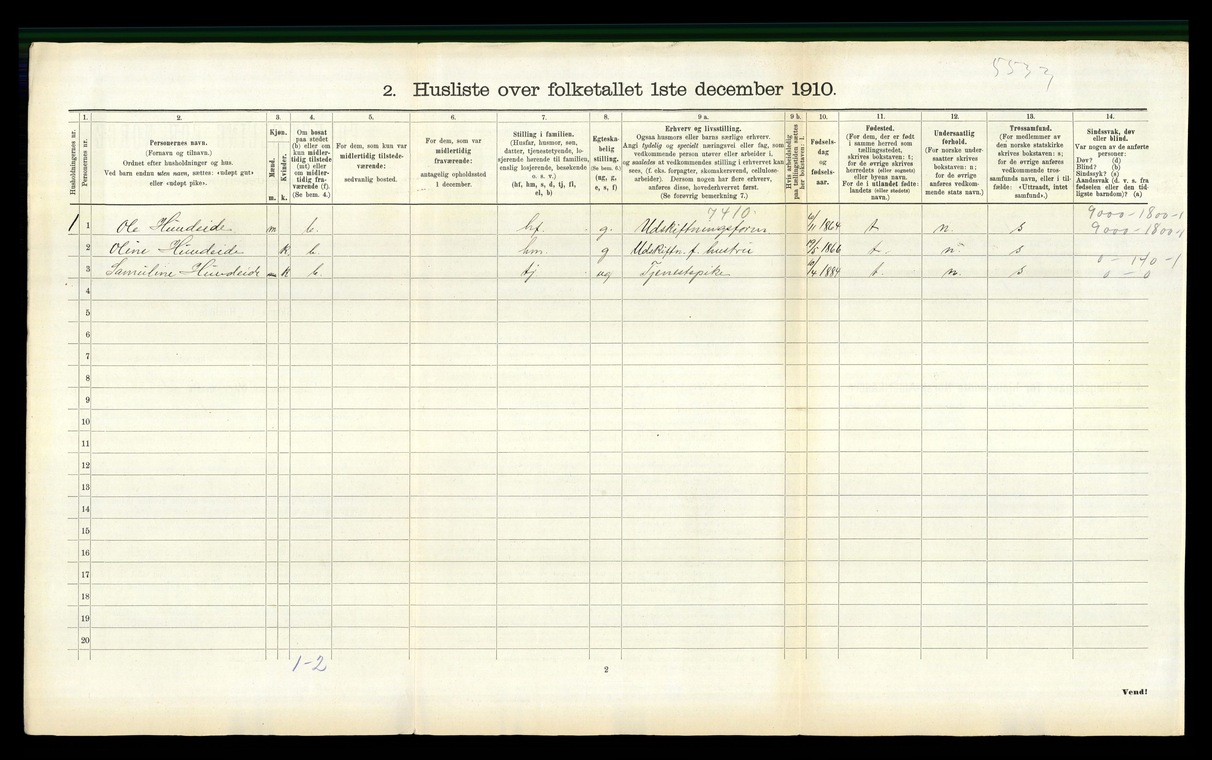 RA, Folketelling 1910 for 1443 Eid herred, 1910, s. 668