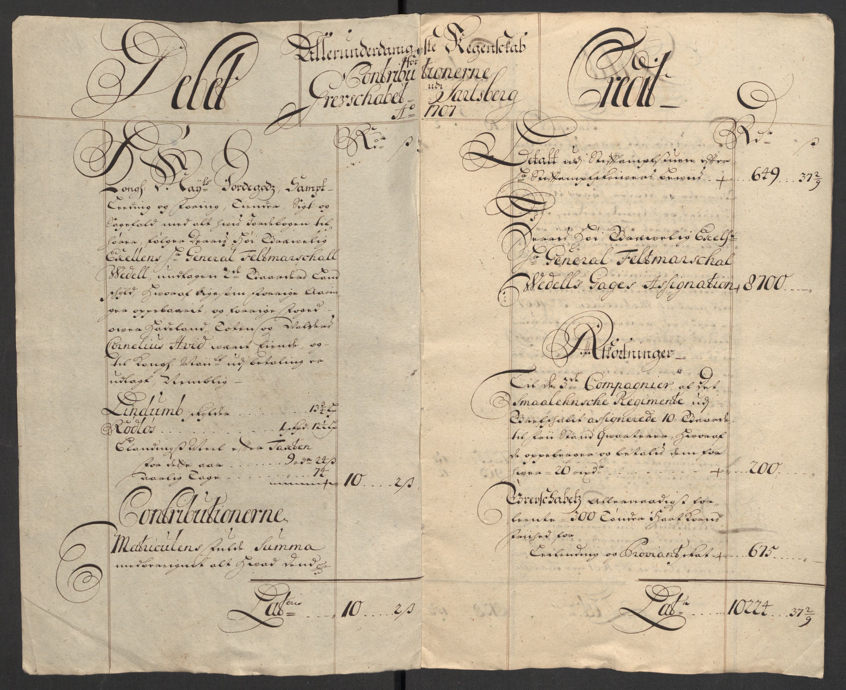 Rentekammeret inntil 1814, Reviderte regnskaper, Fogderegnskap, RA/EA-4092/R32/L1872: Fogderegnskap Jarlsberg grevskap, 1706-1707, s. 269