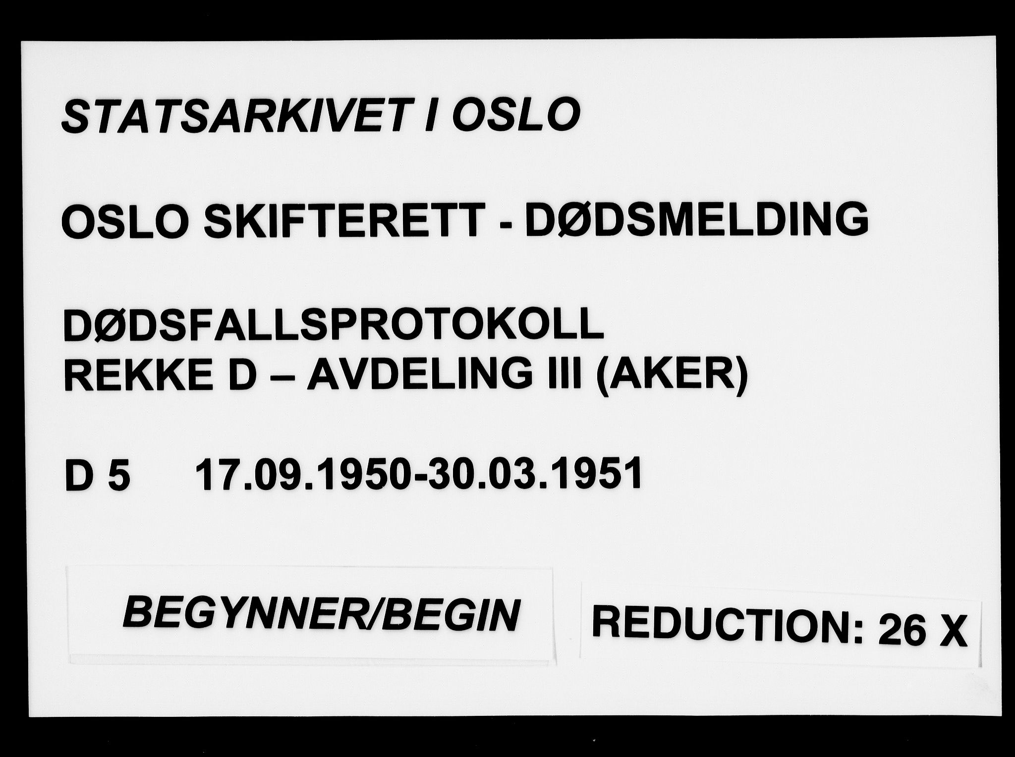 Oslo skifterett, AV/SAO-A-10383/G/Ga/Gad/L0005: Dødsfallsprotokoll - avd. III, 1950-1951