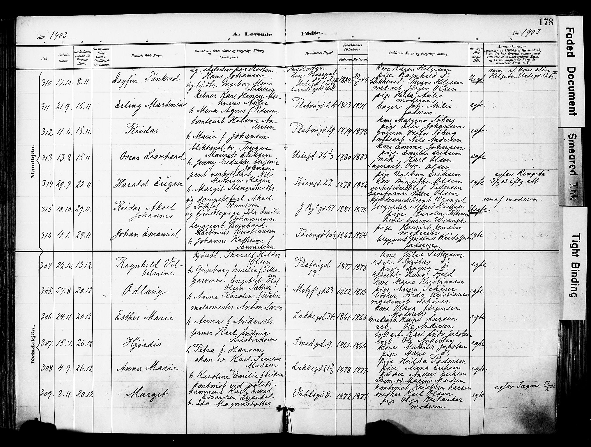 Grønland prestekontor Kirkebøker, SAO/A-10848/F/Fa/L0014: Ministerialbok nr. 14, 1900-1911, s. 178