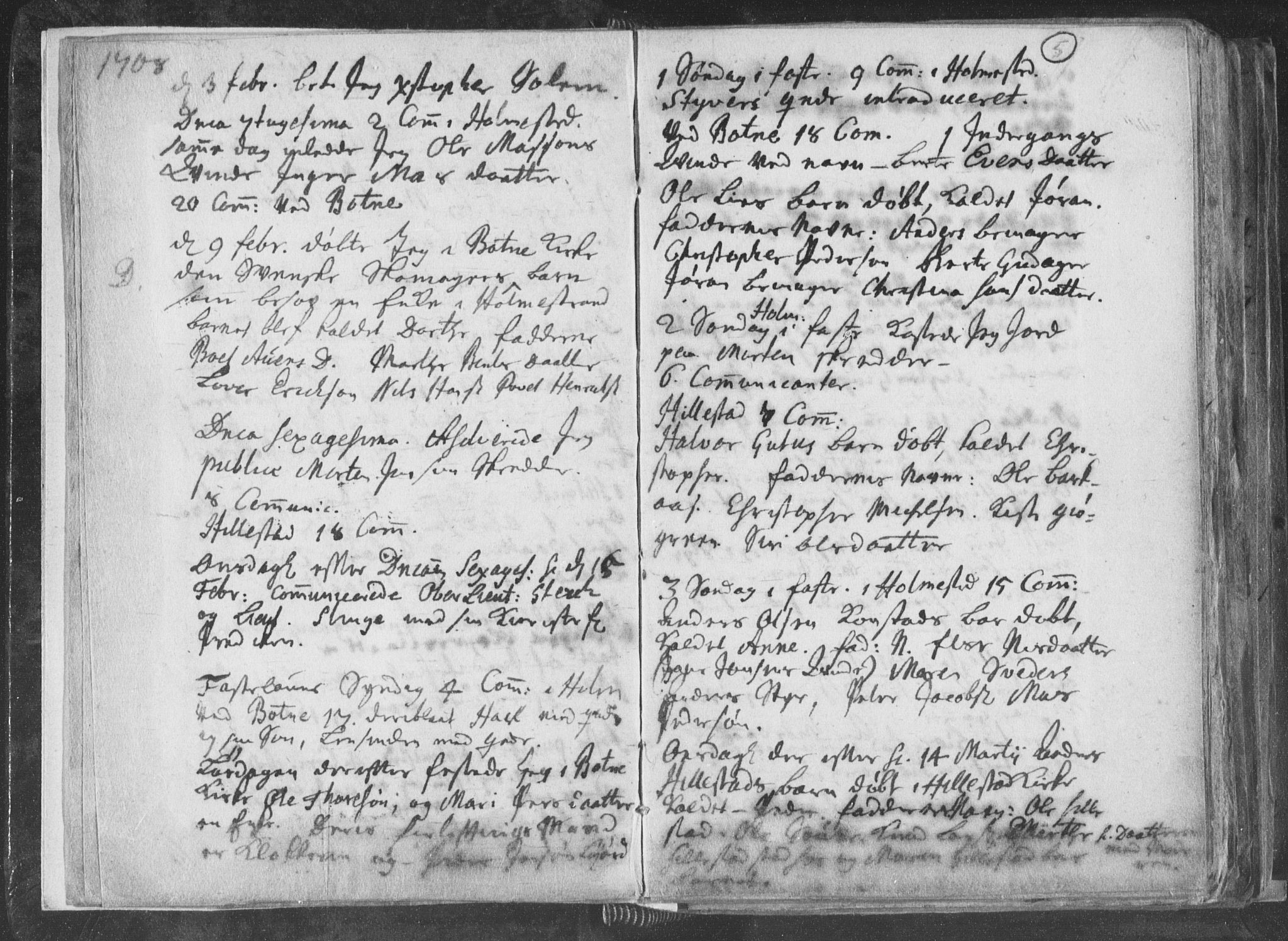 Botne kirkebøker, AV/SAKO-A-340/F/Fa/L0001b: Ministerialbok nr. I 1B, 1707-1722, s. 5