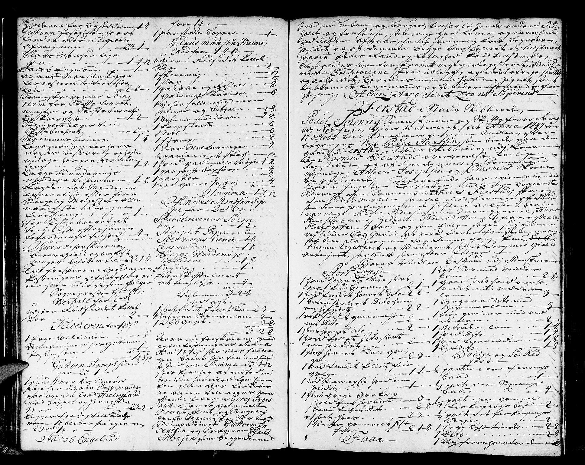 Nordfjord sorenskriveri, AV/SAB-A-2801/1/04/04a/L0010: Skifteprotokollar, 1747-1750, s. 54b-55a