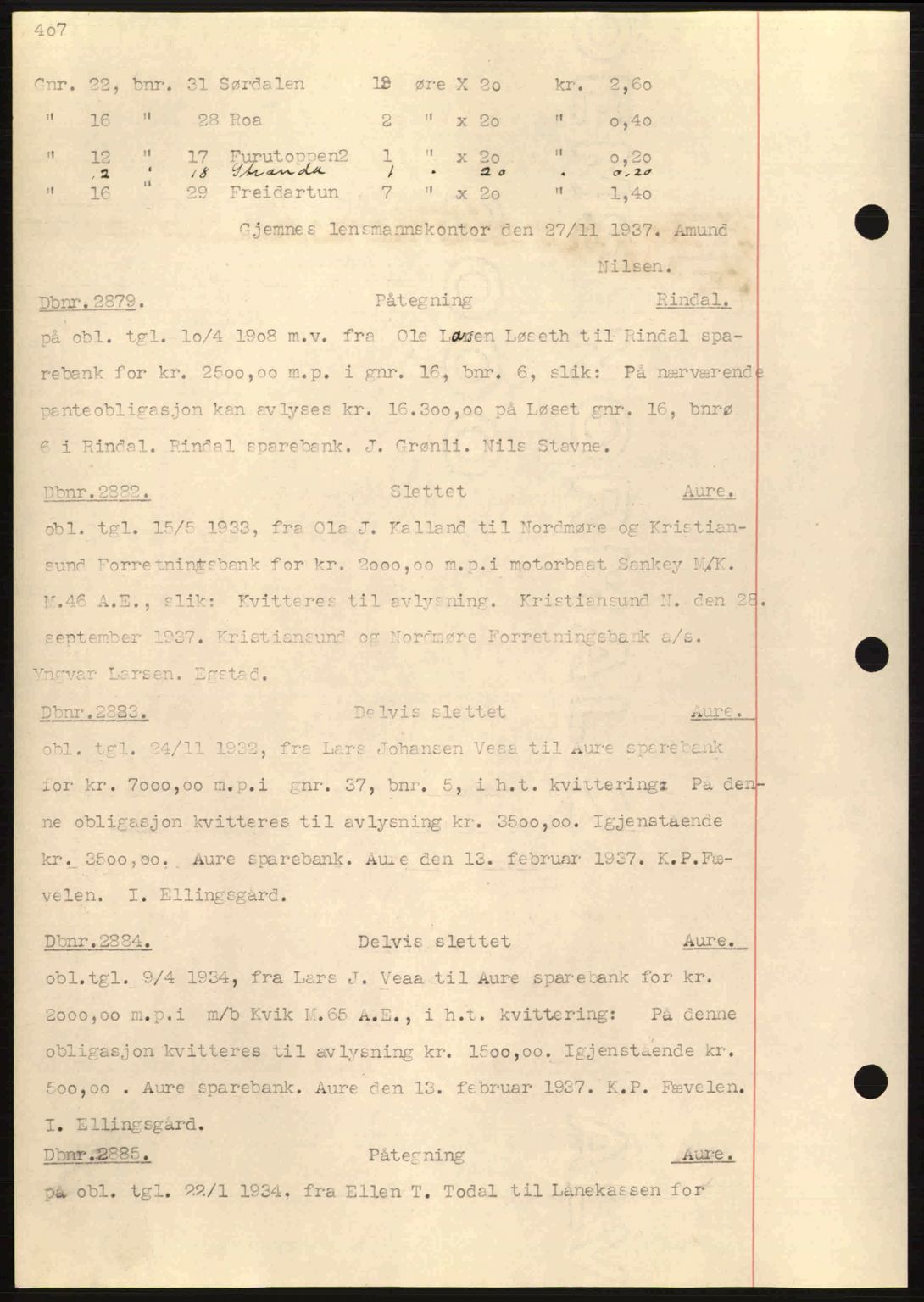 Nordmøre sorenskriveri, SAT/A-4132/1/2/2Ca: Pantebok nr. C80, 1936-1939, Dagboknr: 2879/1937