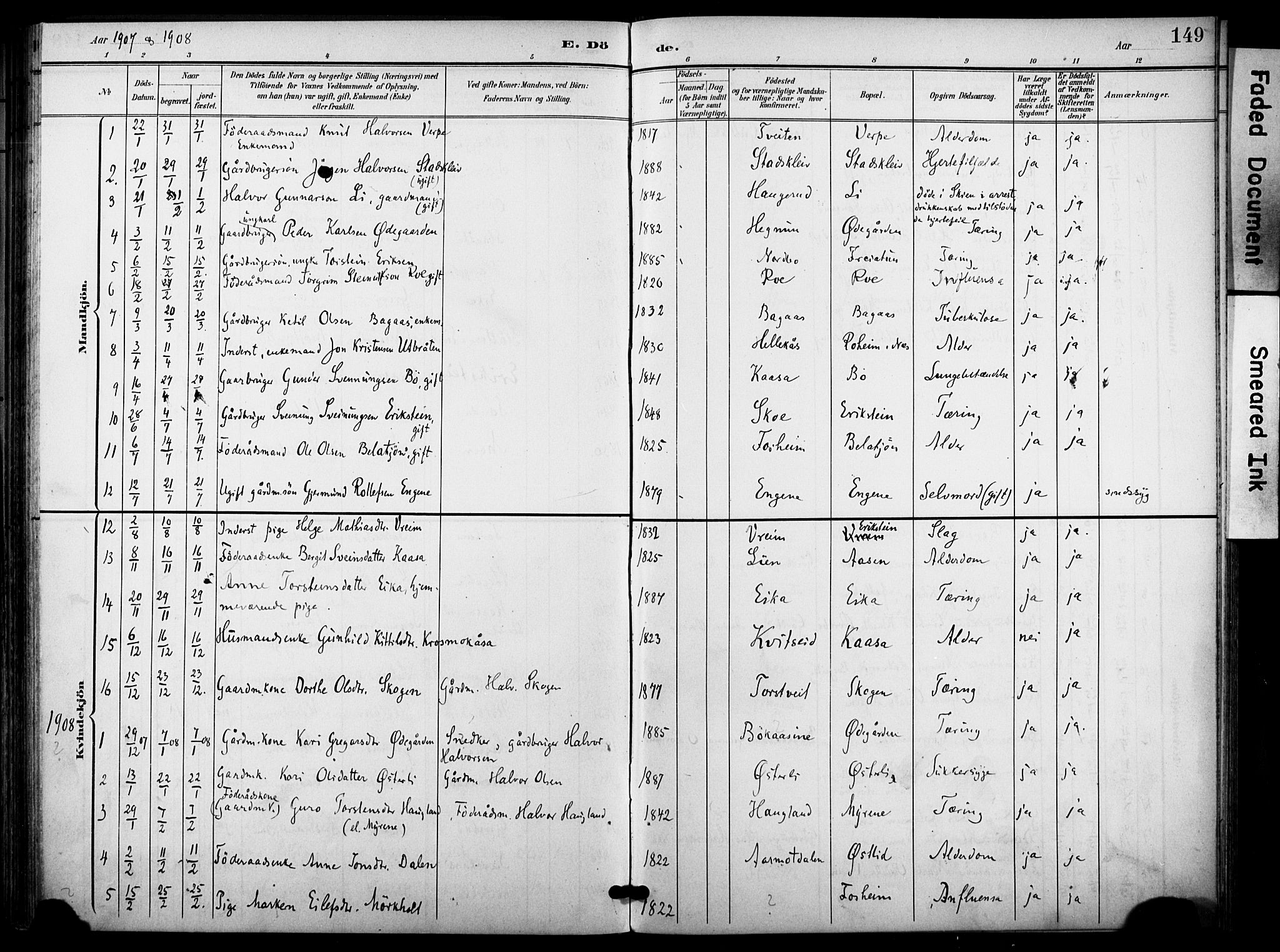Bø kirkebøker, AV/SAKO-A-257/F/Fa/L0012: Ministerialbok nr. 12, 1900-1908, s. 149
