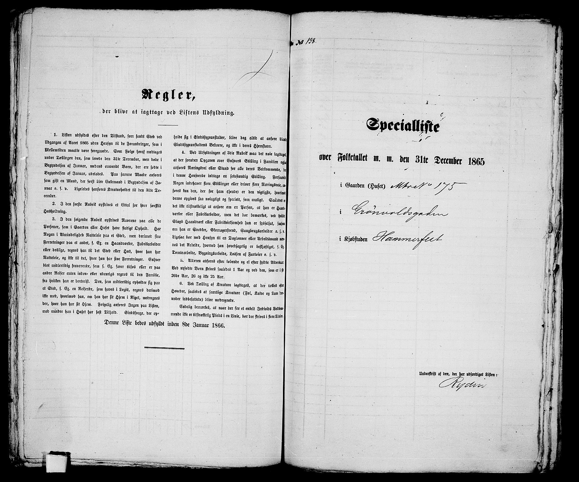 RA, Folketelling 1865 for 2001B Hammerfest prestegjeld, Hammerfest kjøpstad, 1865, s. 283