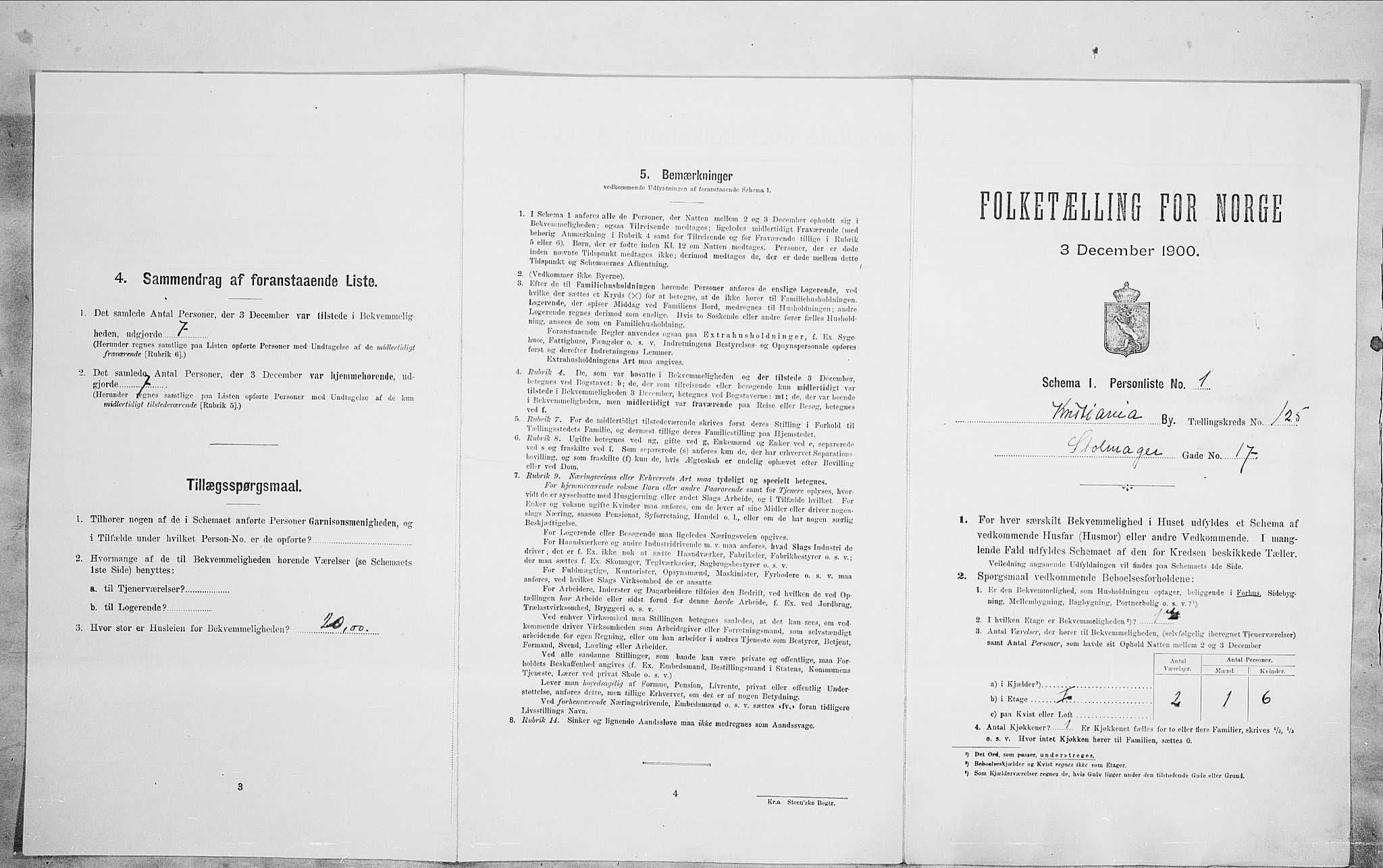 SAO, Folketelling 1900 for 0301 Kristiania kjøpstad, 1900, s. 92079
