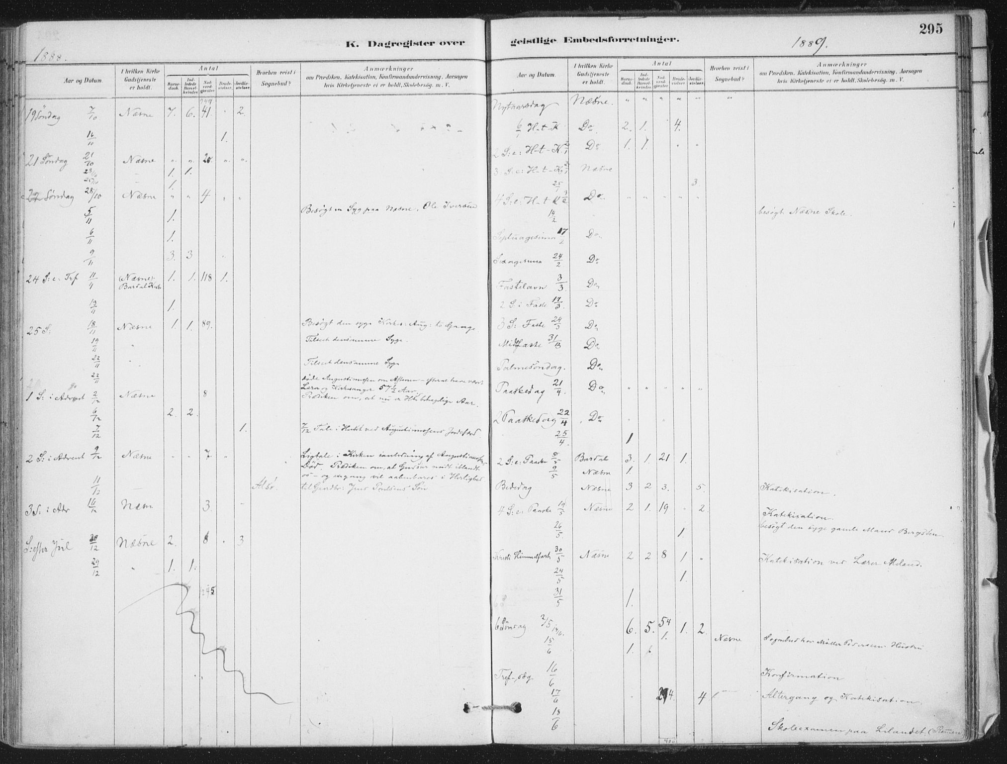 Ministerialprotokoller, klokkerbøker og fødselsregistre - Nordland, SAT/A-1459/838/L0553: Ministerialbok nr. 838A11, 1880-1910, s. 295