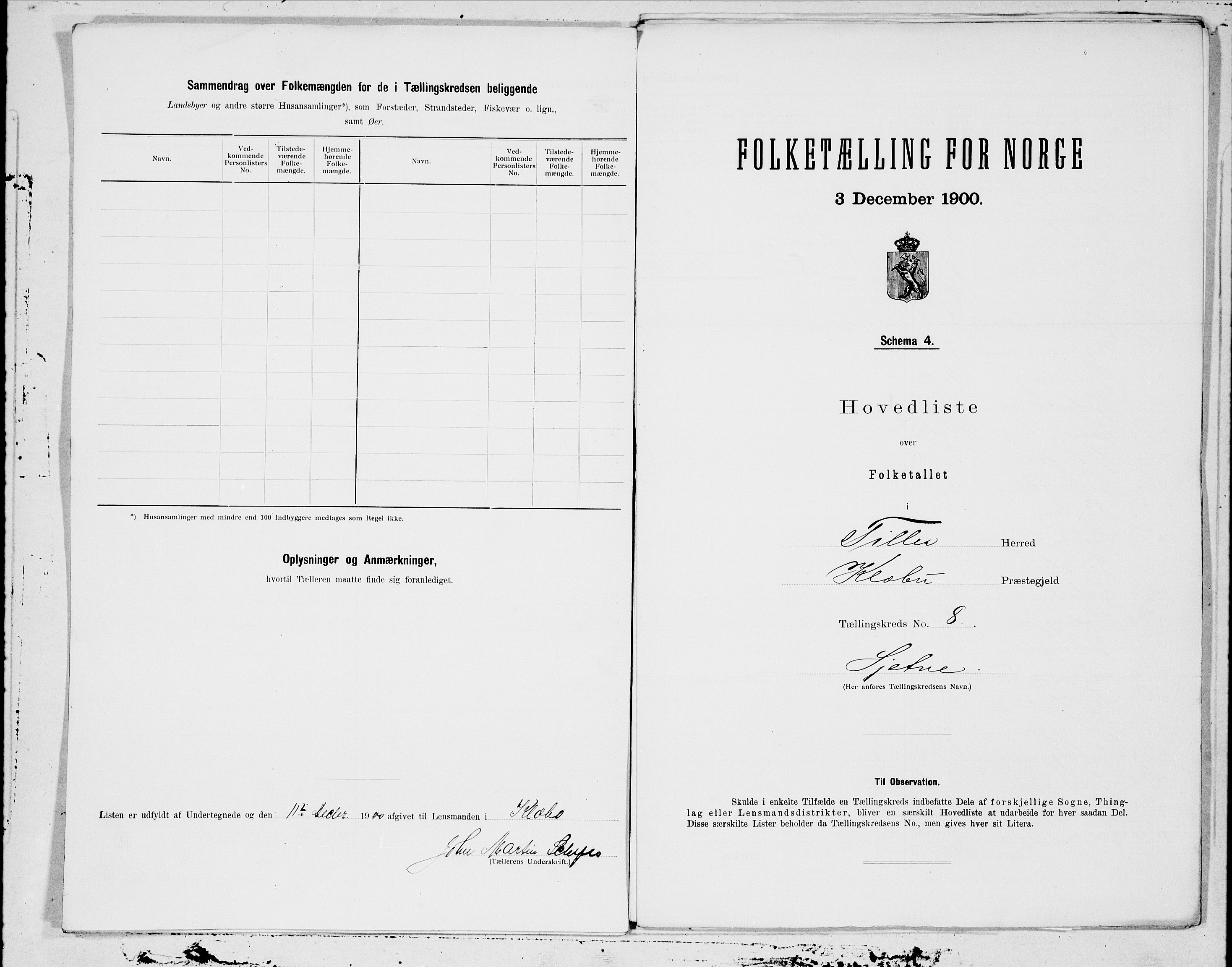 SAT, Folketelling 1900 for 1661 Tiller herred, 1900, s. 6