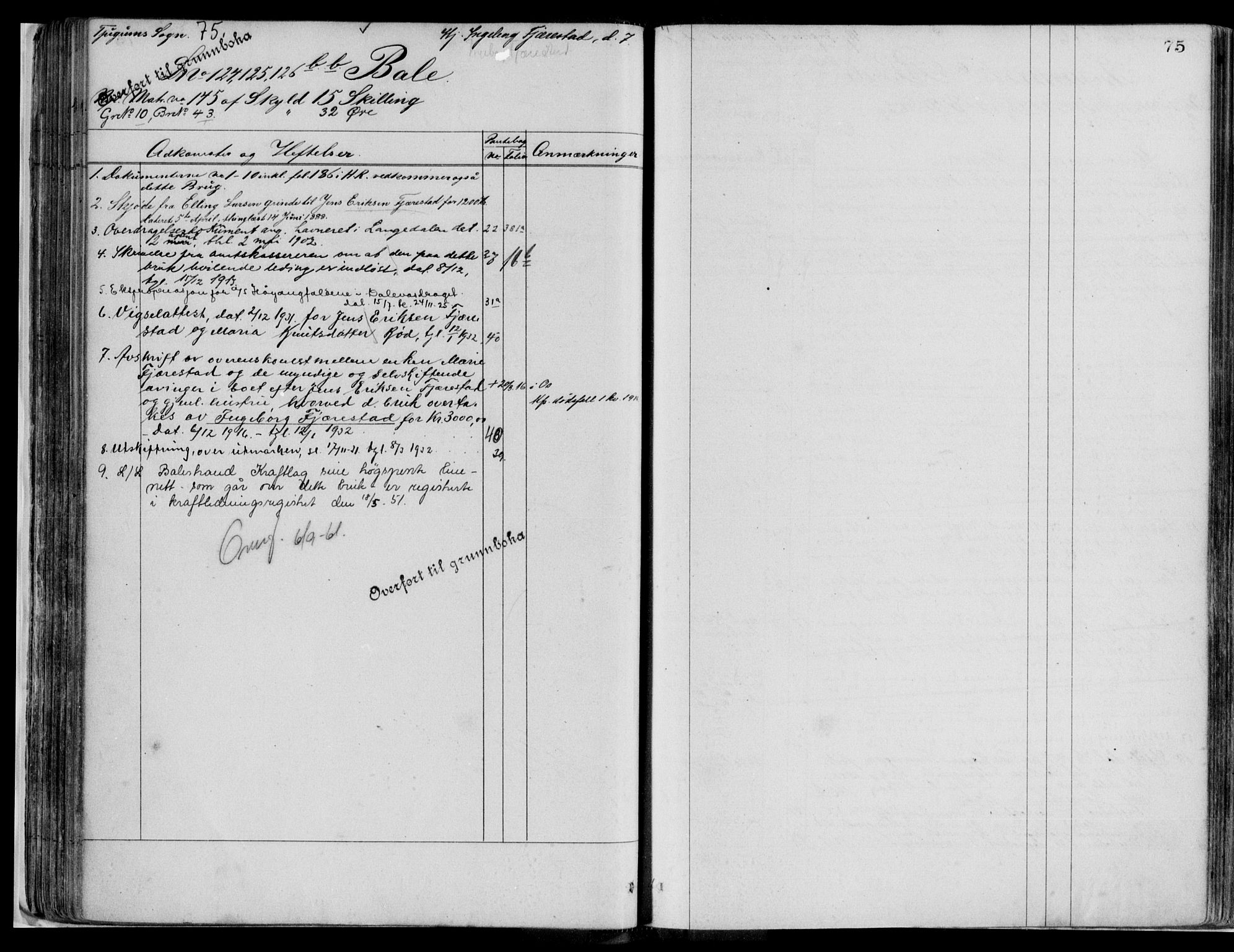 Ytre Sogn tingrett, AV/SAB-A-2601/1/G/Gaa/L0016: Panteregister nr. II.A.a.16, 1800-1950, s. 75