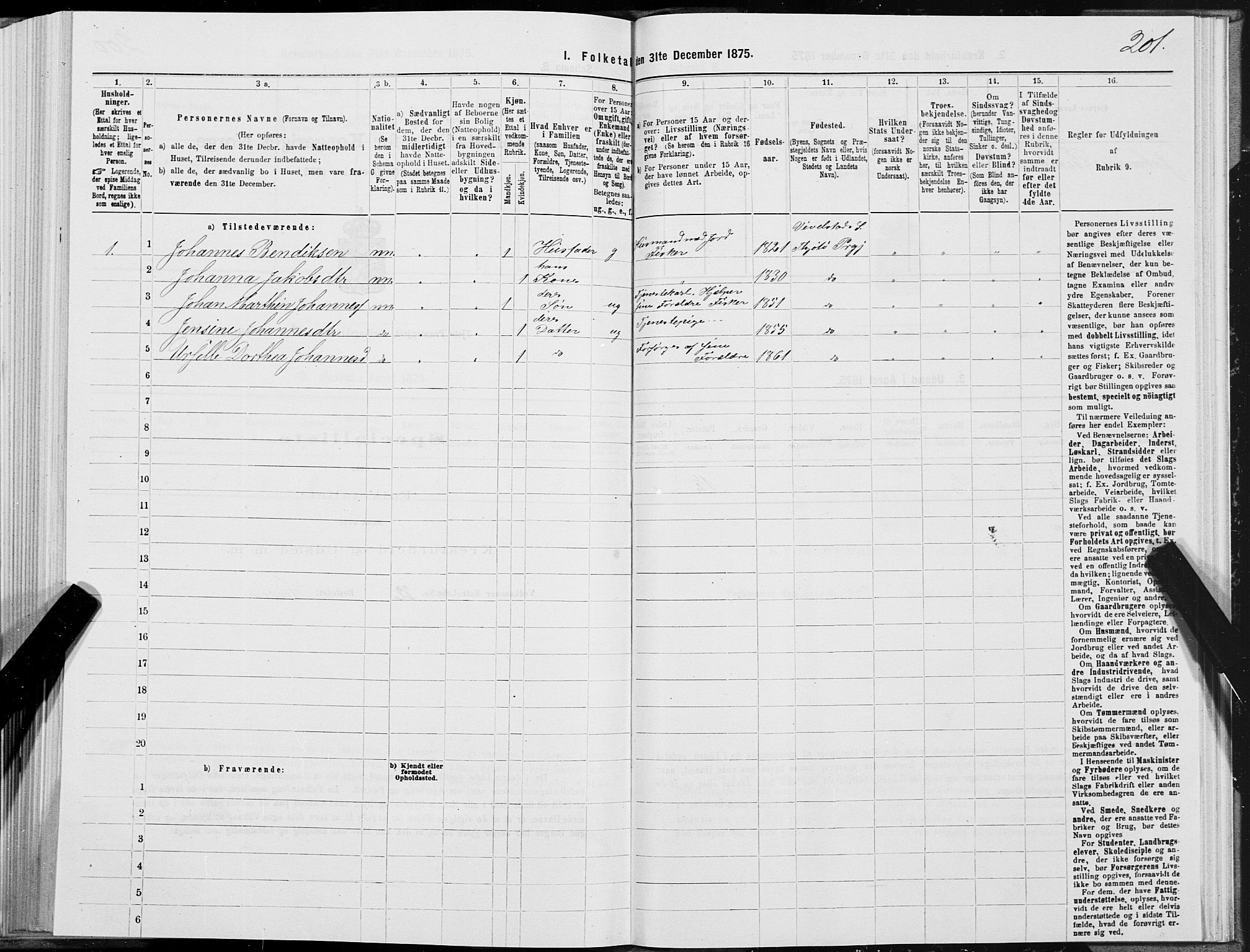 SAT, Folketelling 1875 for 1817P Tjøtta prestegjeld, 1875, s. 1201