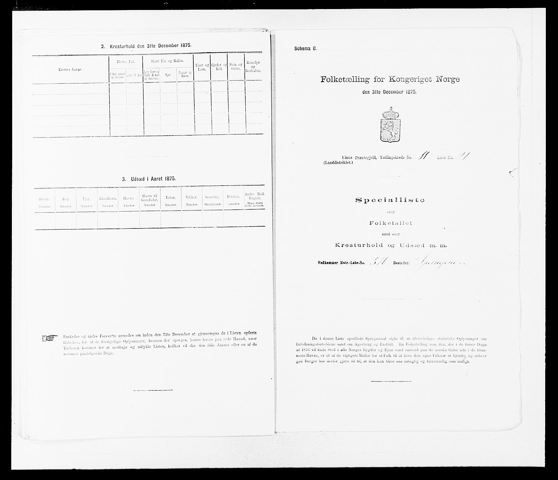 SAB, Folketelling 1875 for 1437L Kinn prestegjeld, Kinn sokn og Svanøy sokn, 1875, s. 1193