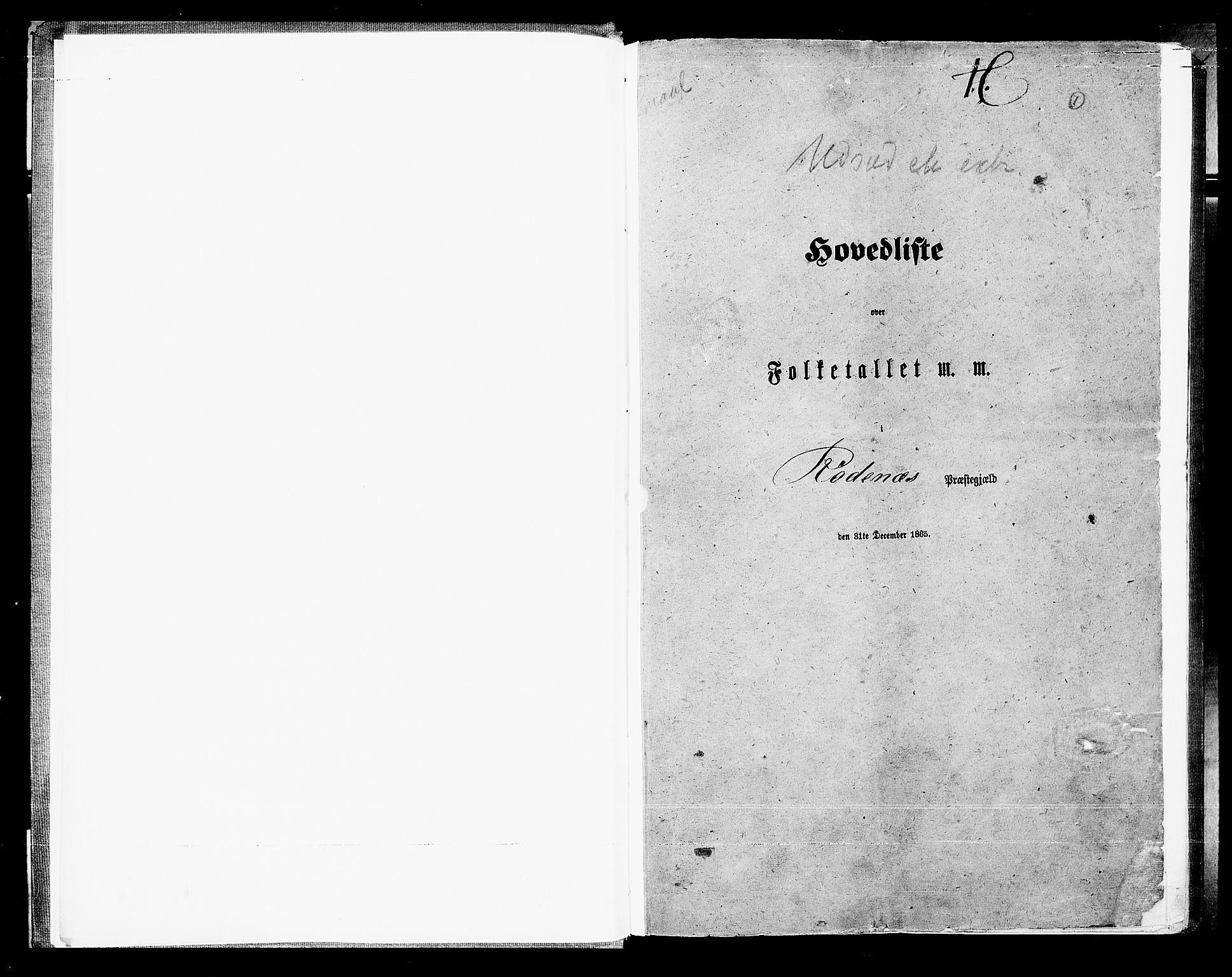 RA, Folketelling 1865 for 0120P Rødenes prestegjeld, 1865, s. 5