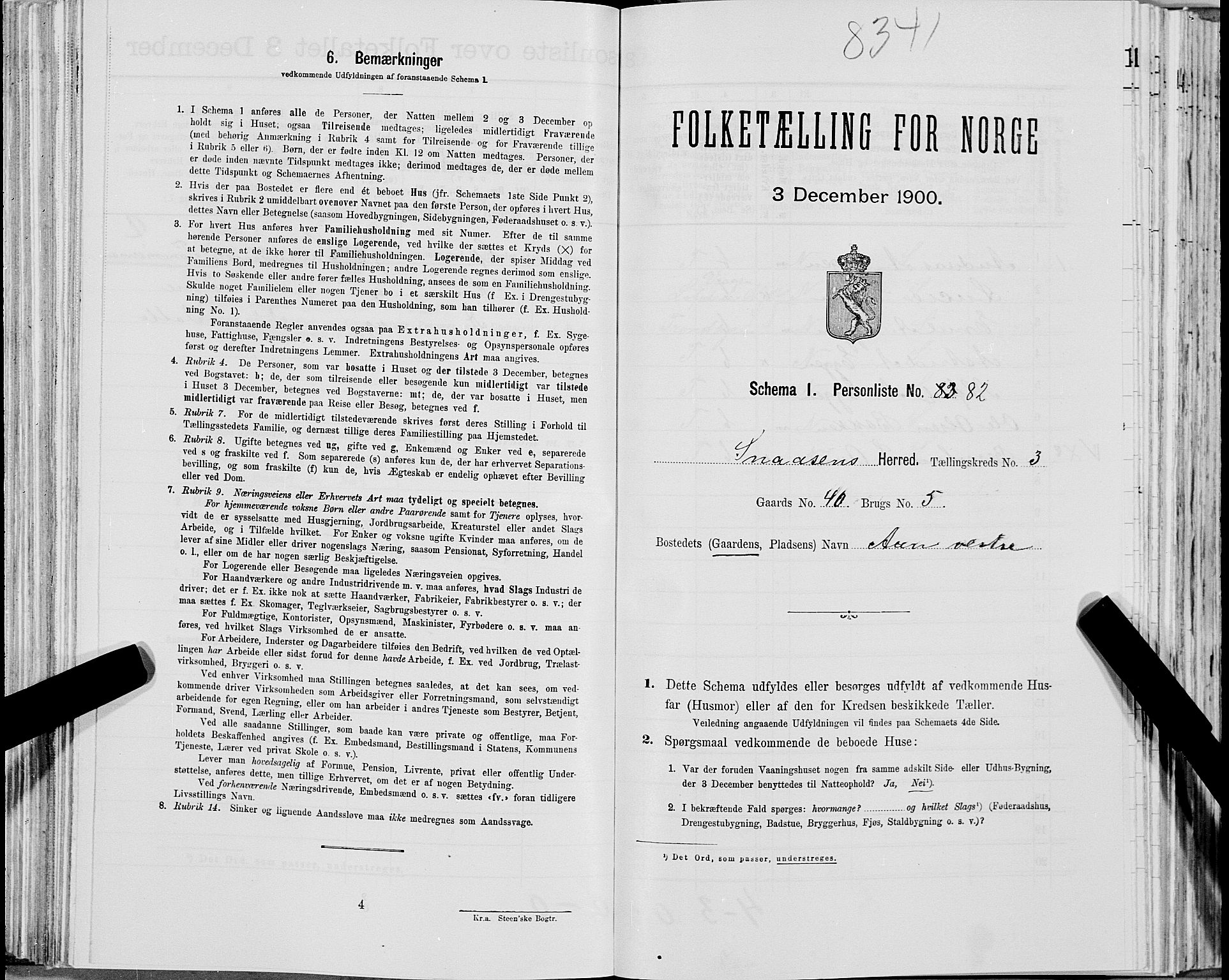 SAT, Folketelling 1900 for 1736 Snåsa herred, 1900, s. 810